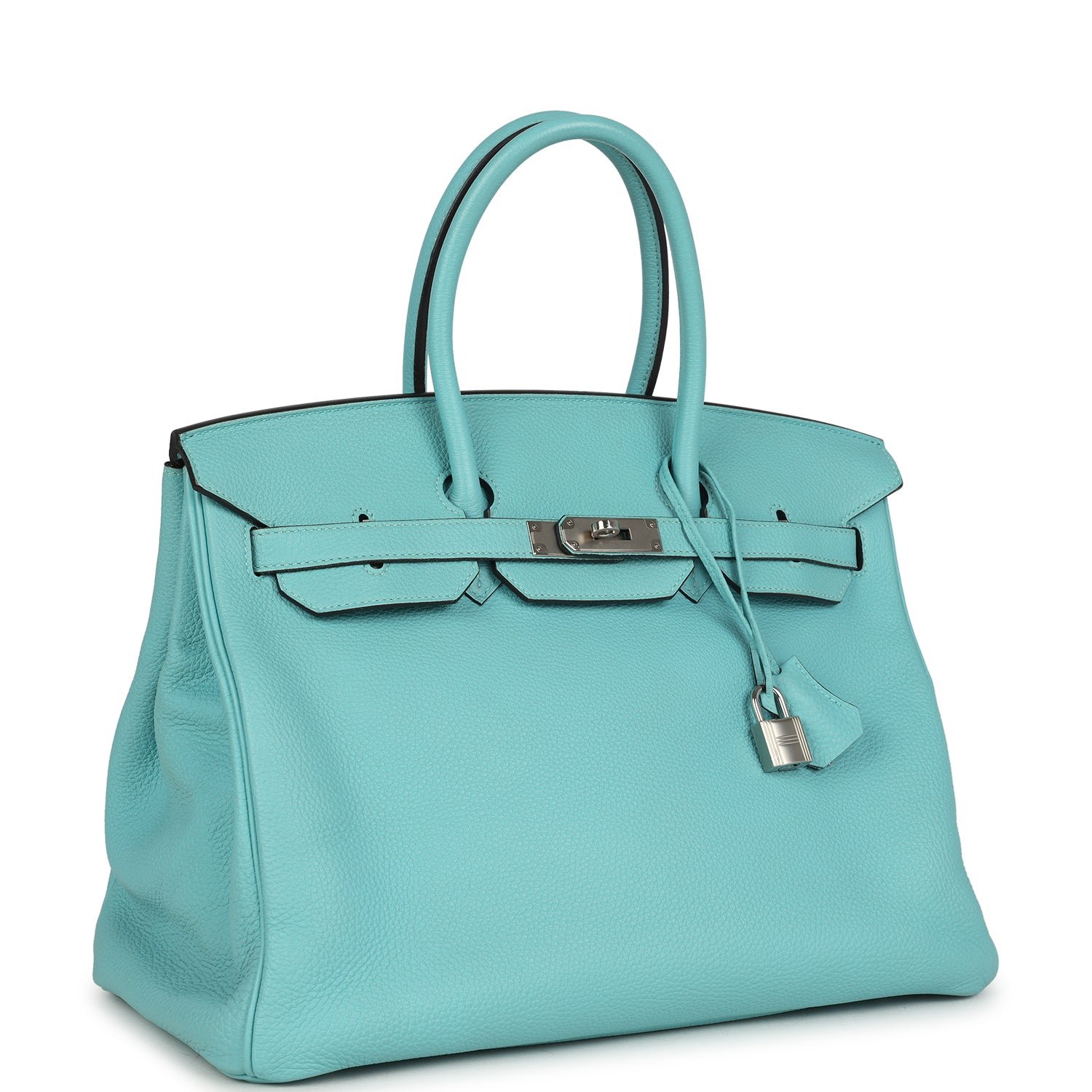 Pre-Owned Hermès Birkin 35 Bleu Atoll Togo Palladium — view 2
