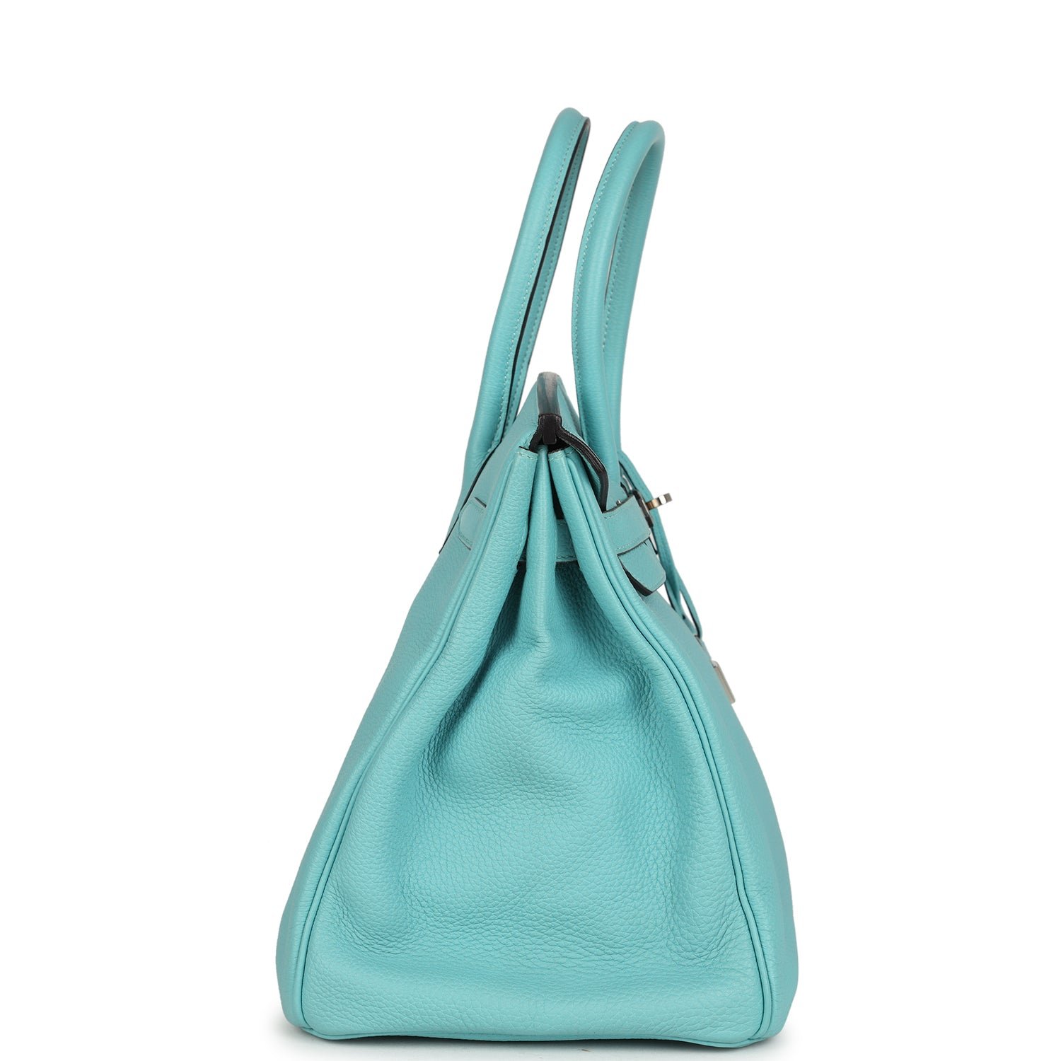 Pre-Owned Hermès Birkin 35 Bleu Atoll Togo Palladium — view 4