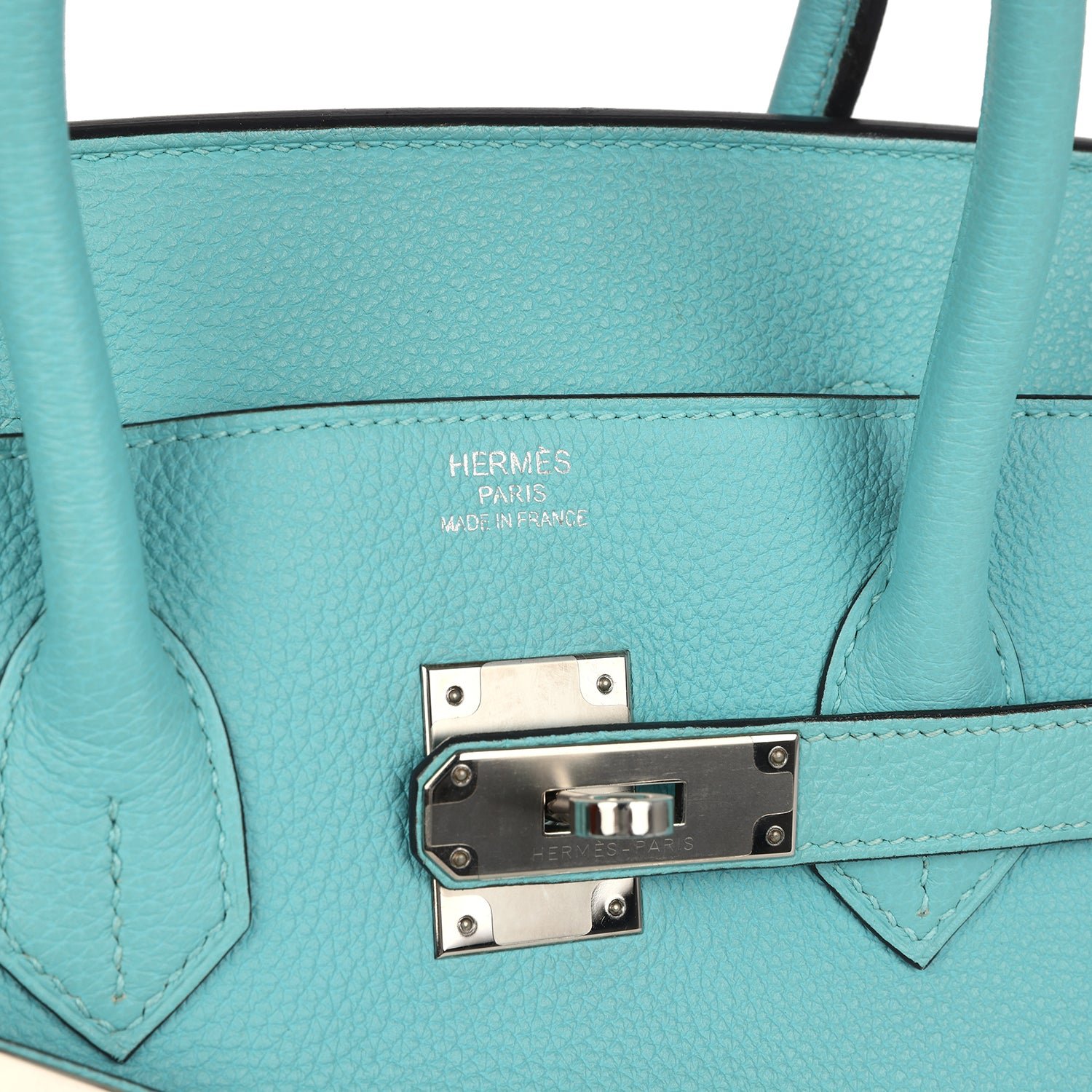 Pre-Owned Hermès Birkin 35 Bleu Atoll Togo Palladium — view 7