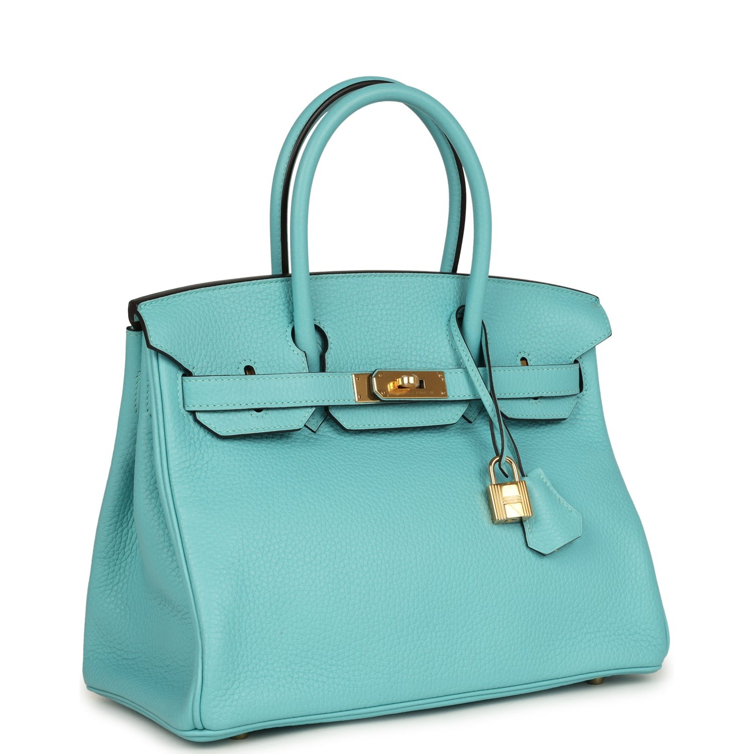 Pre-Owned Hermès Birkin 30 Bleu Atoll Clemence — view 2
