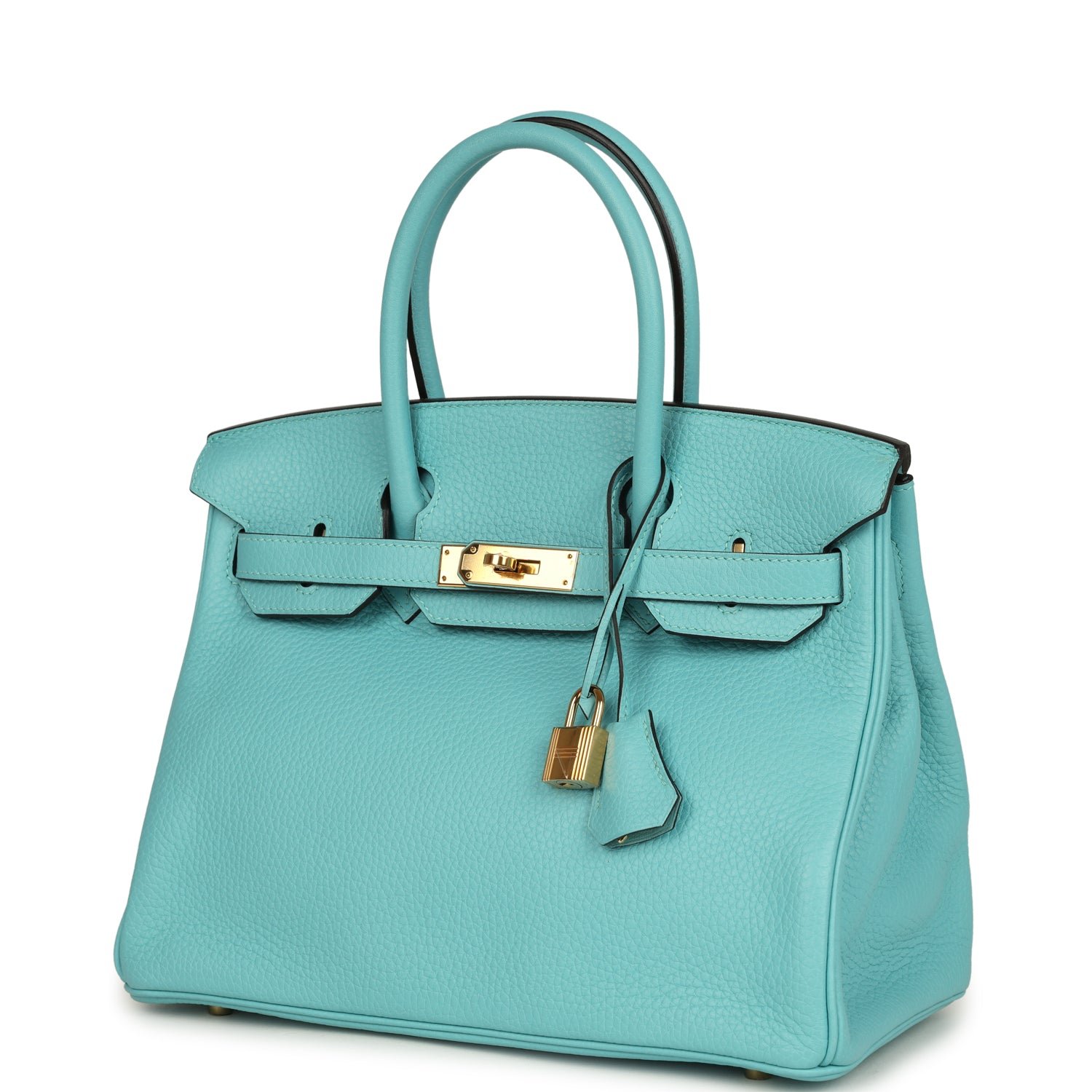 Pre-Owned Hermès Birkin 30 Bleu Atoll Clemence — view 3