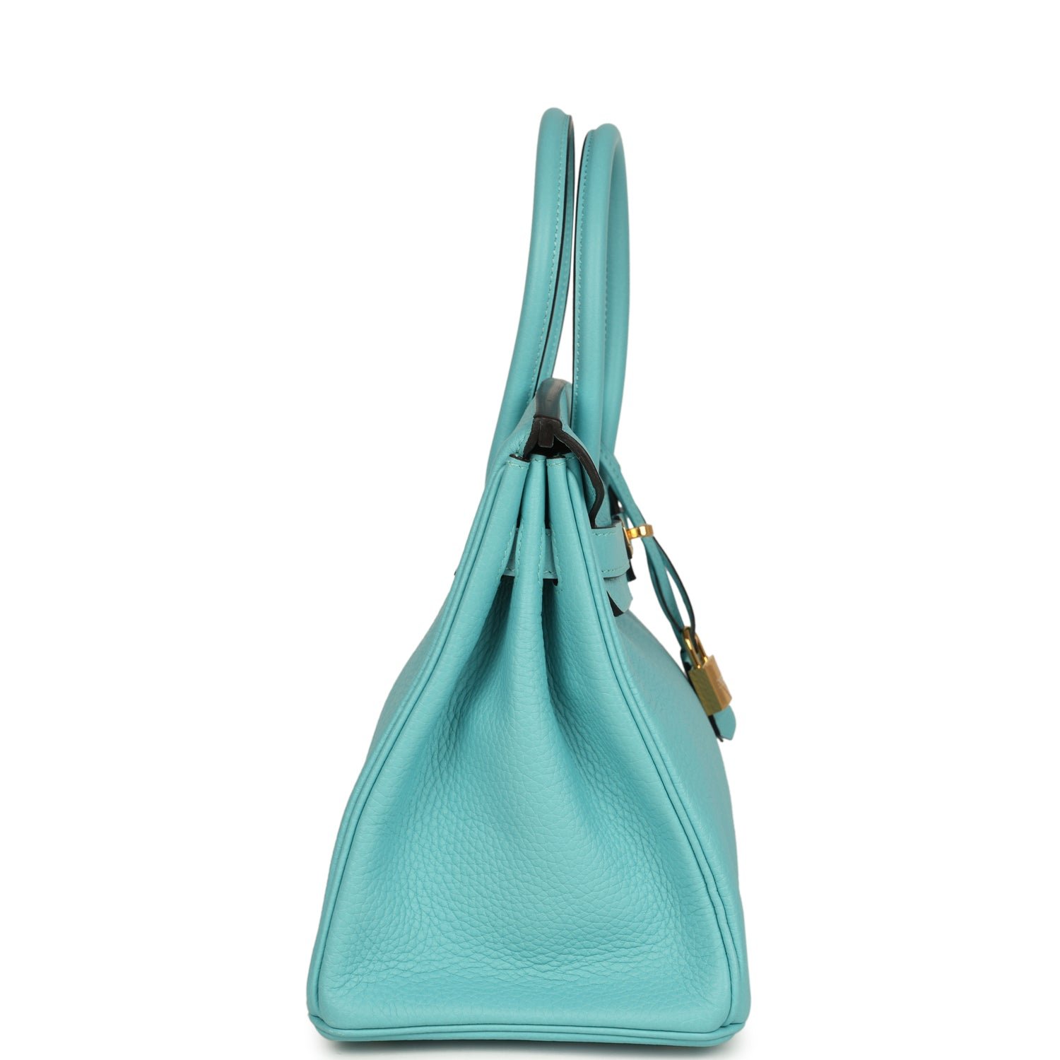 Pre-Owned Hermès Birkin 30 Bleu Atoll Clemence — view 4