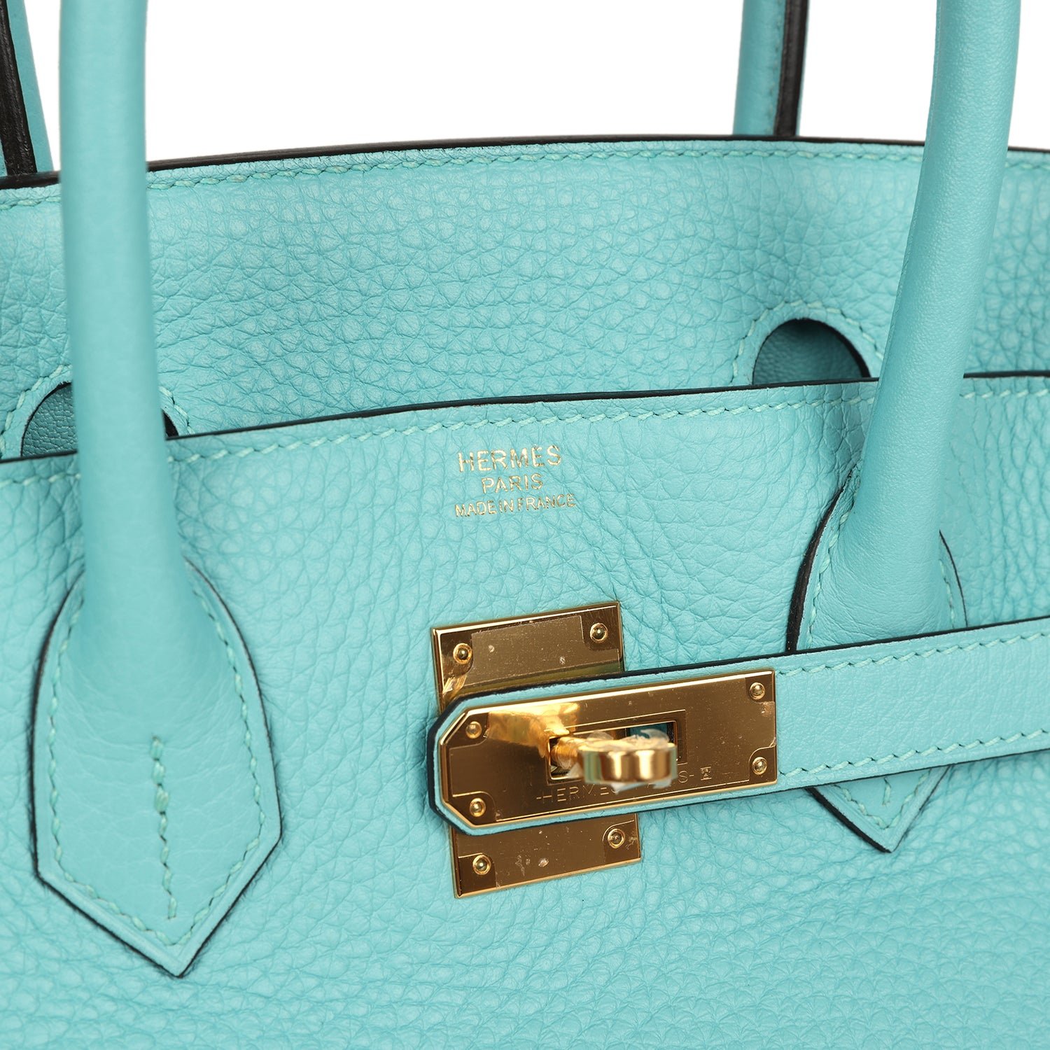 Pre-Owned Hermès Birkin 30 Bleu Atoll Clemence — view 7