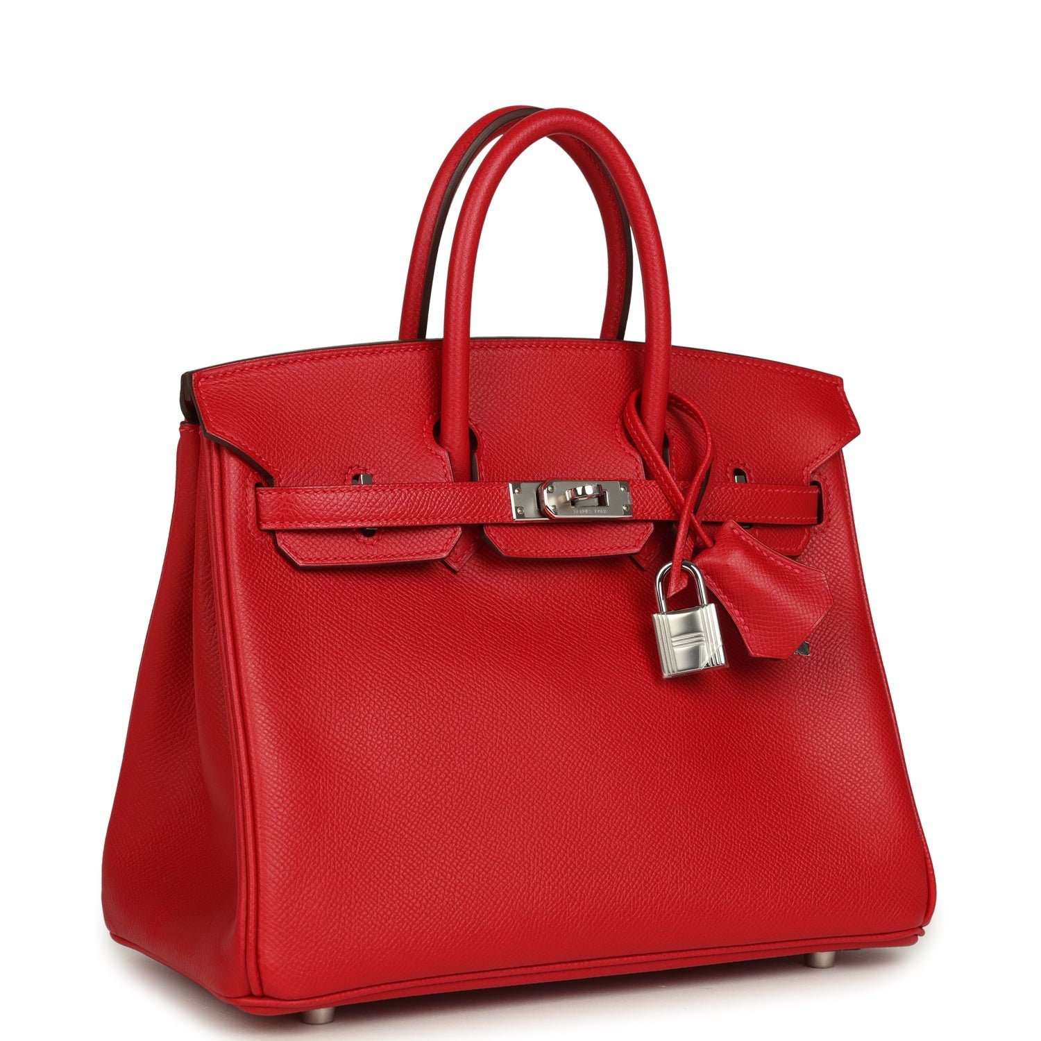 Pre-Owned Hermès Birkin 25 Rouge Casaque Epsom Palladium — view 2