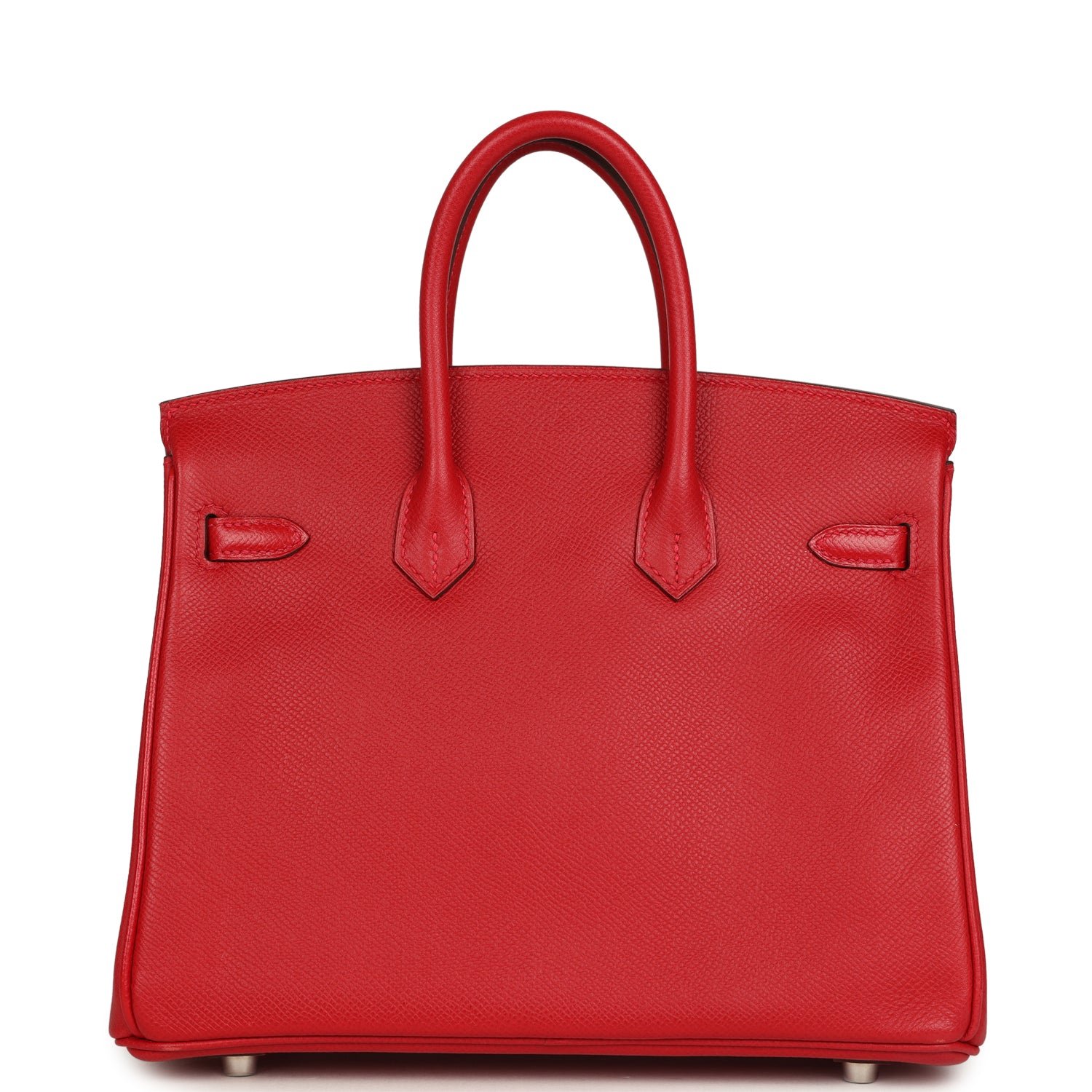 Pre-Owned Hermès Birkin 25 Rouge Casaque Epsom Palladium — view 5