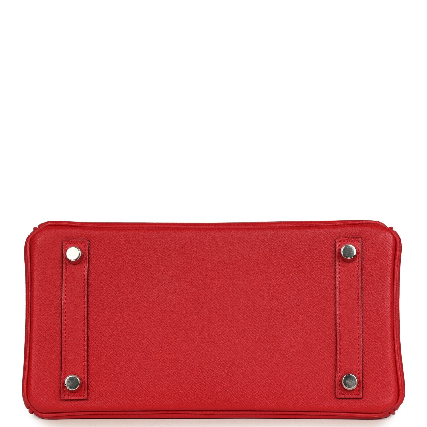 Pre-Owned Hermès Birkin 25 Rouge Casaque Epsom Palladium — view 6