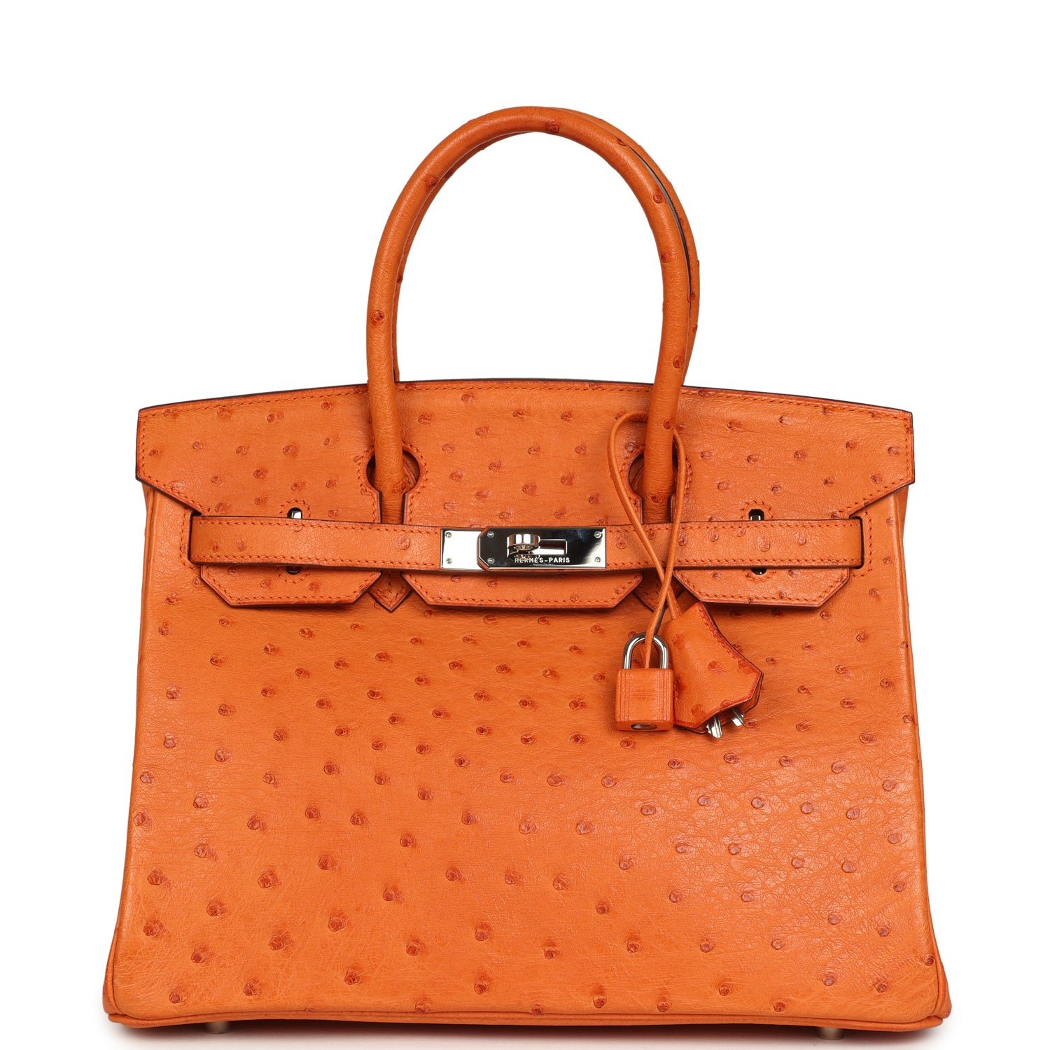 Pre-Owned Hermès Birkin 30 Tangerine Ostrich
