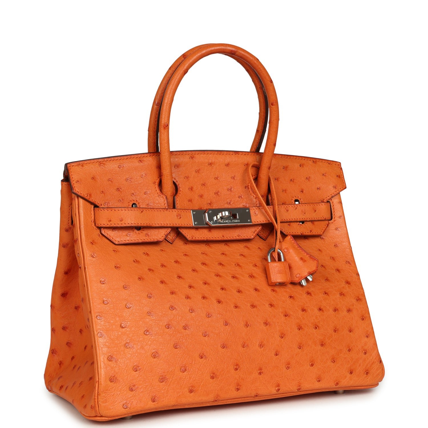 Pre-Owned Hermès Birkin 30 Tangerine Ostrich — view 2