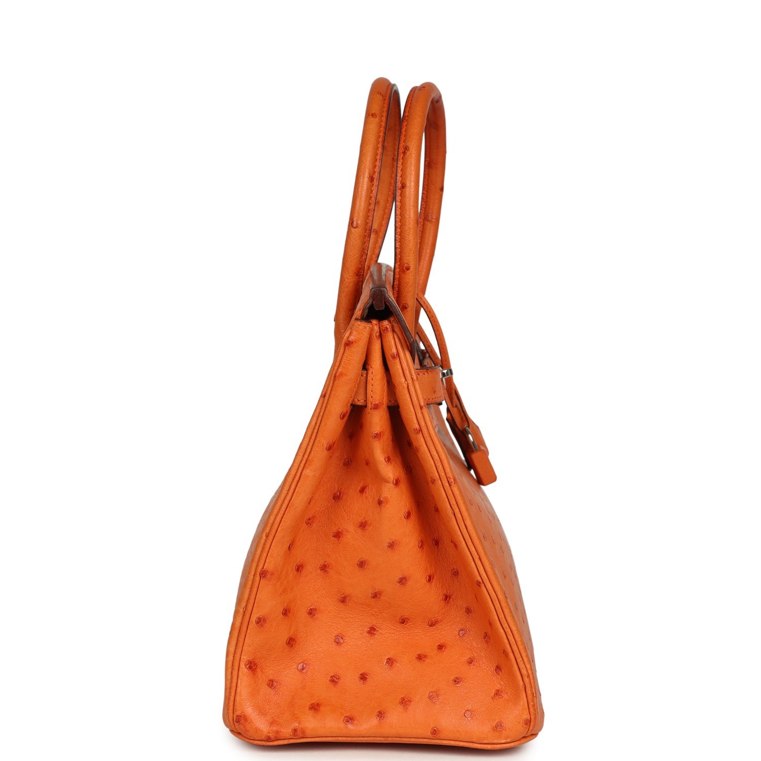 Pre-Owned Hermès Birkin 30 Tangerine Ostrich — view 4