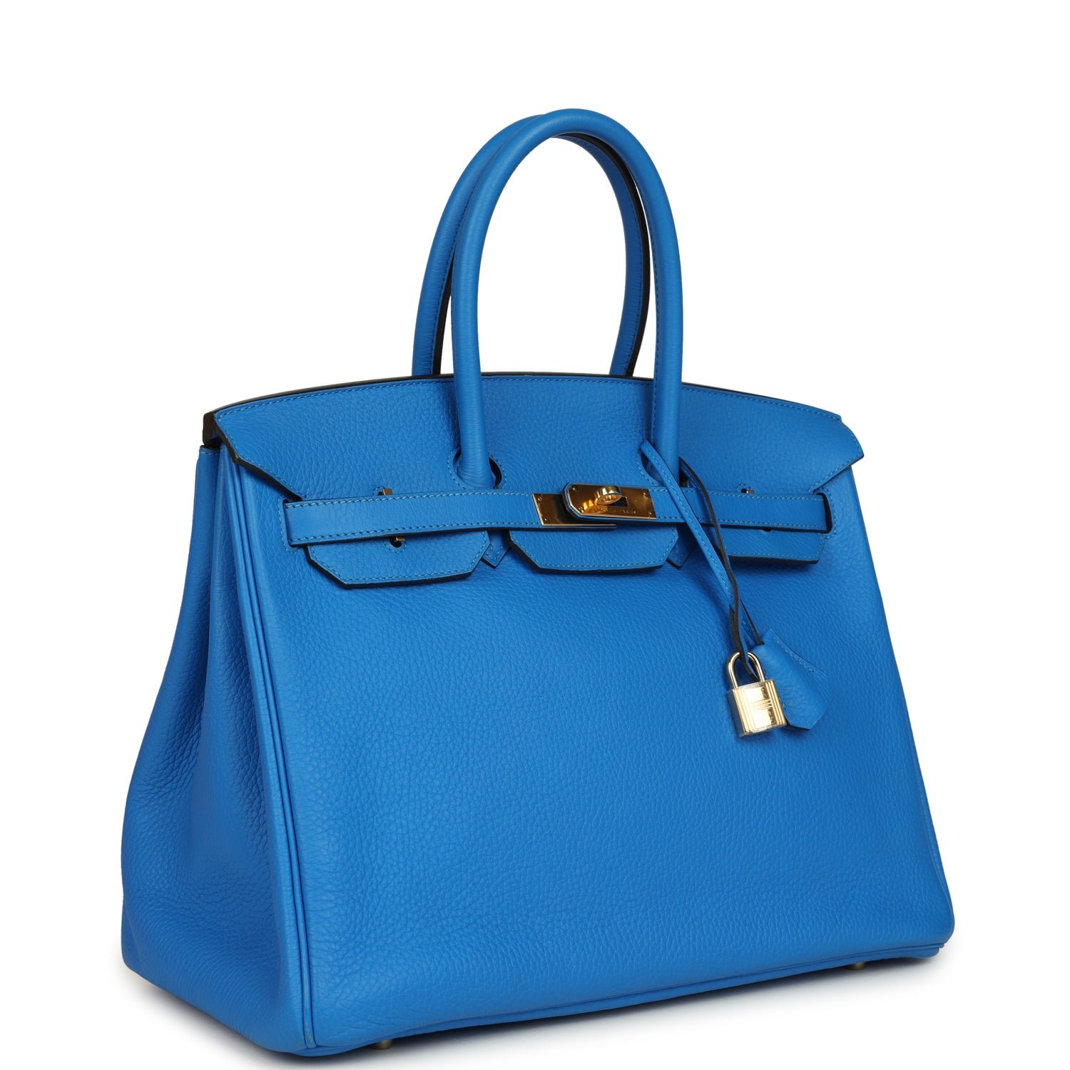 Pre-Owned Hermès Birkin 35 Bleu Hydra Clemence — view 2