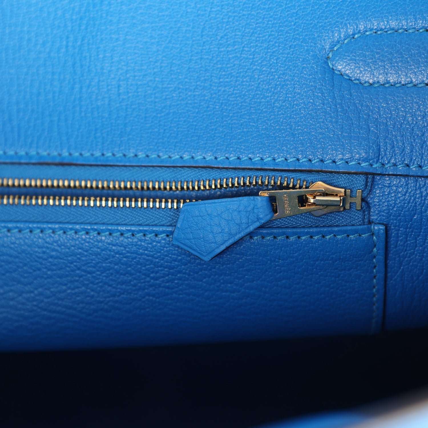 Pre-Owned Hermès Birkin 35 Bleu Hydra Clemence — view 9