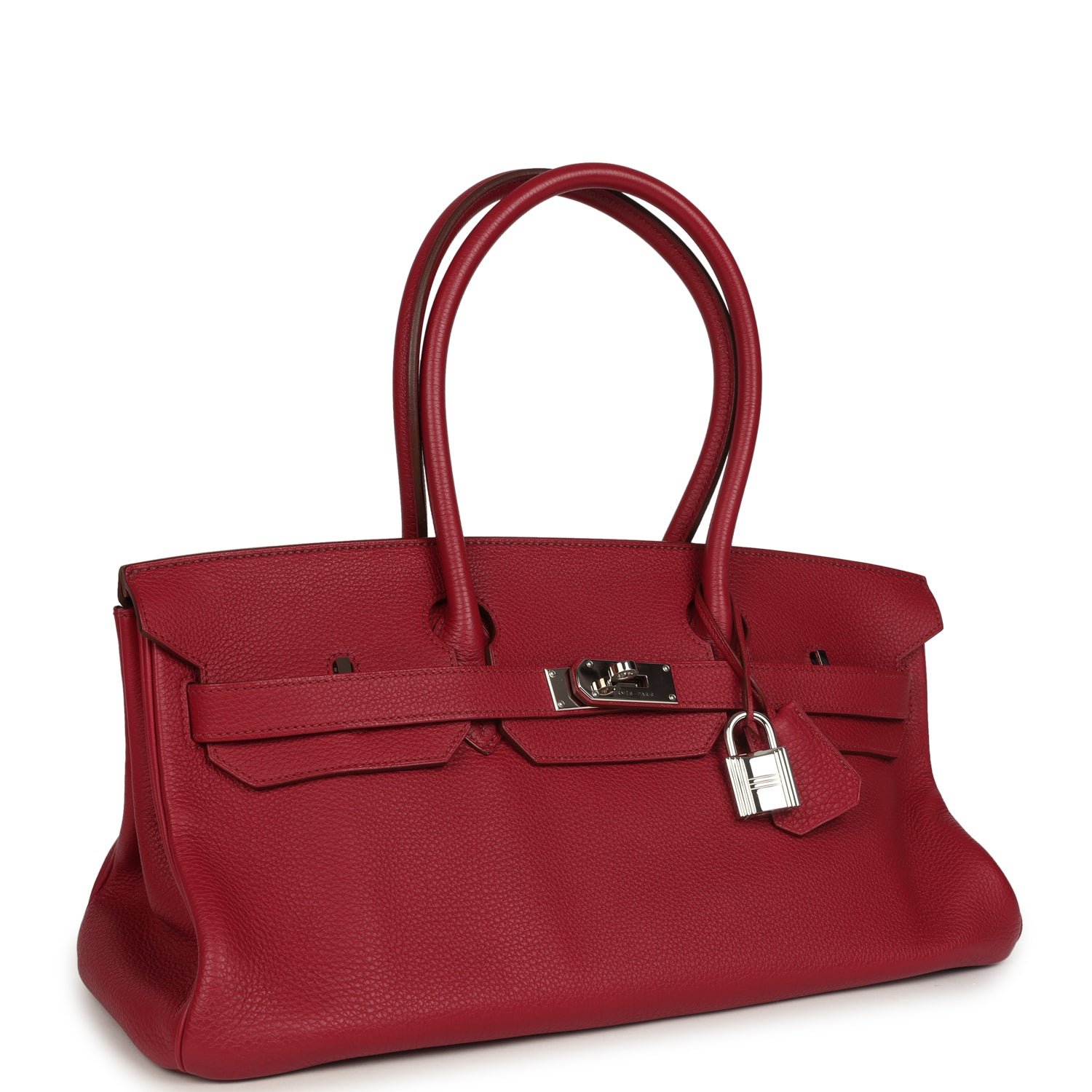 Vintage Hermès Shoulder Birkin JPG 42 Rubis Togo Palladium — view 2