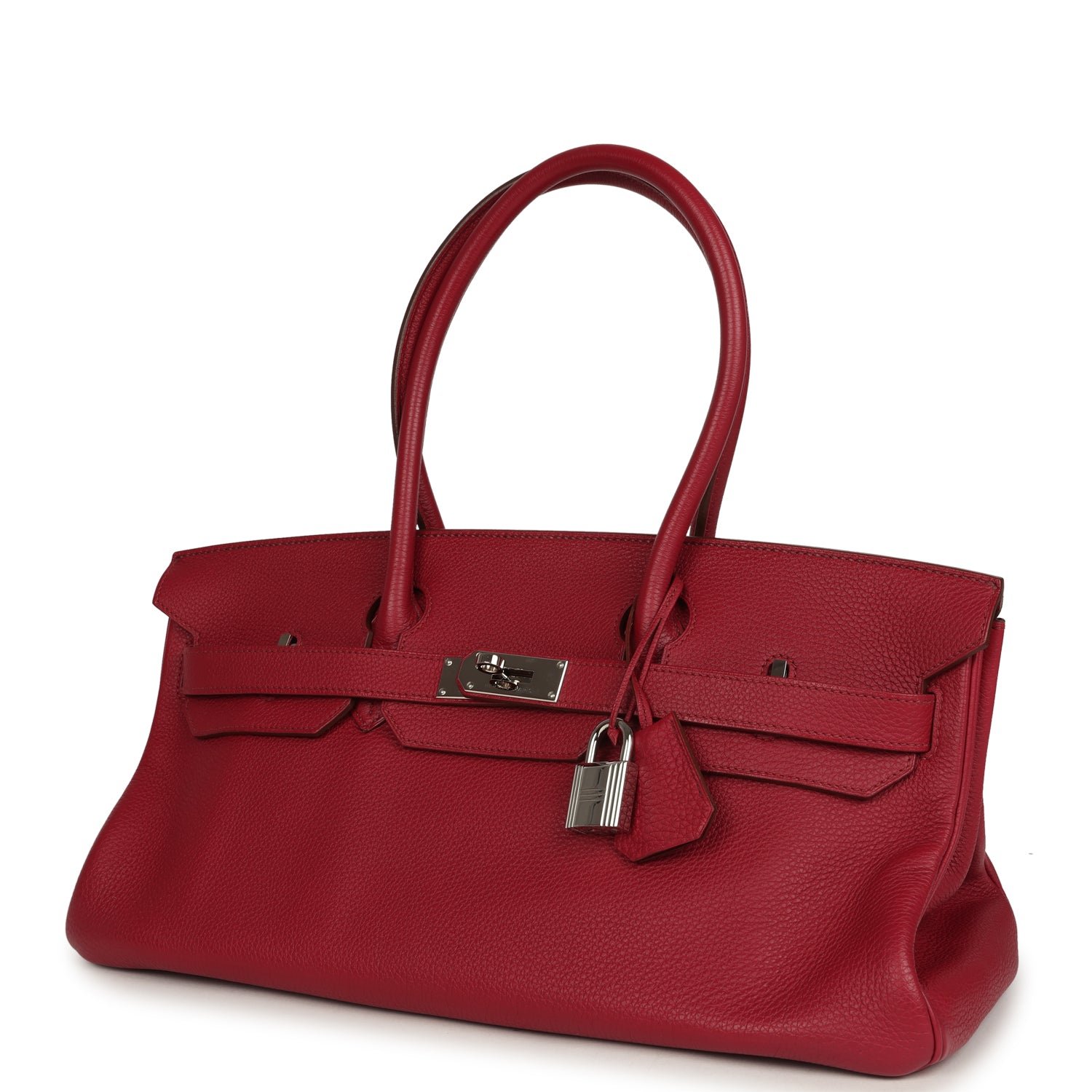 Vintage Hermès Shoulder Birkin JPG 42 Rubis Togo Palladium — view 3