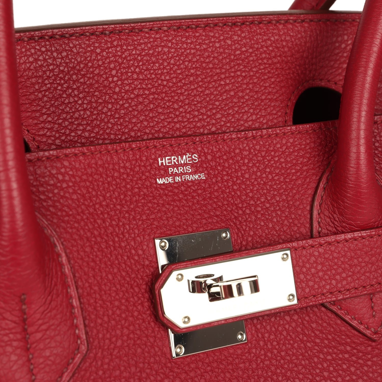 Vintage Hermès Shoulder Birkin JPG 42 Rubis Togo Palladium — view 7