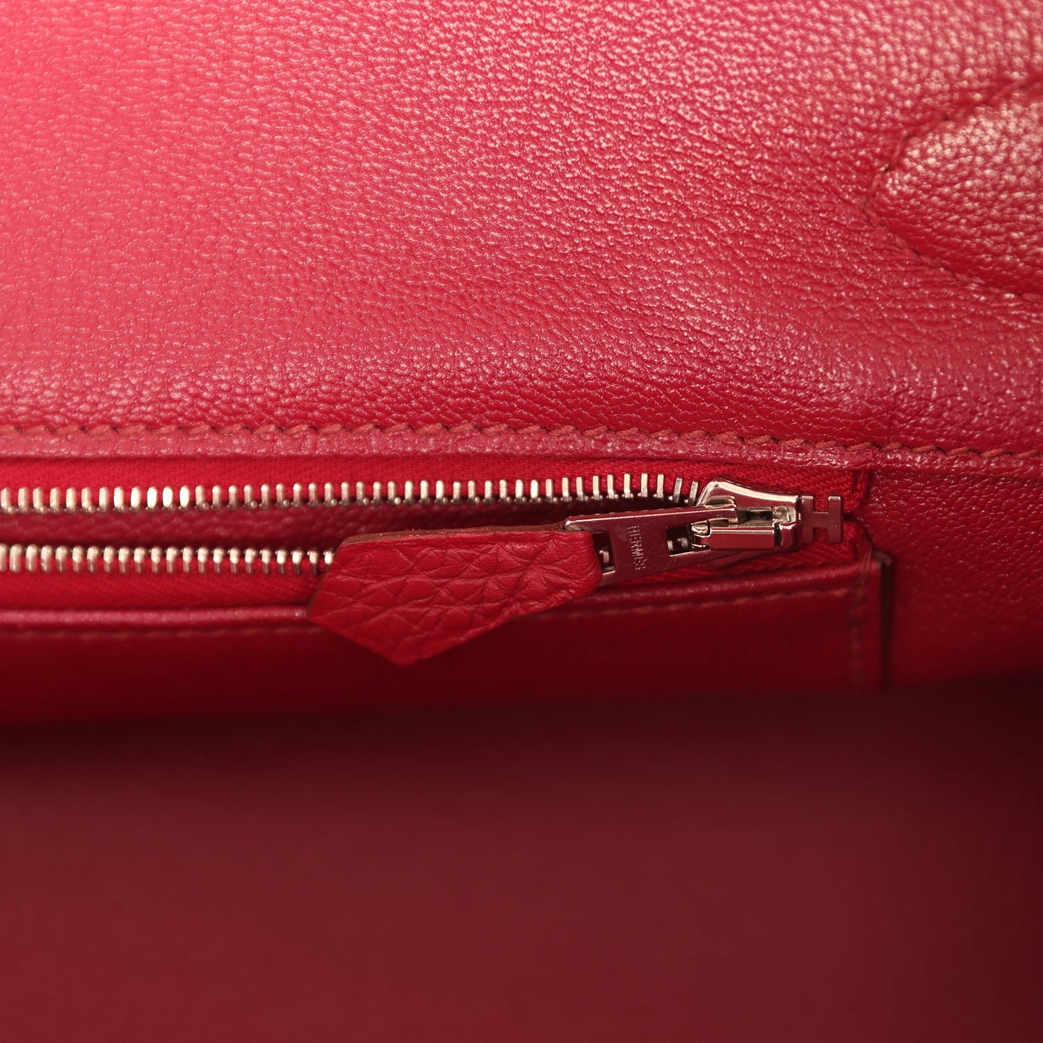 Vintage Hermès Shoulder Birkin JPG 42 Rubis Togo Palladium — view 9