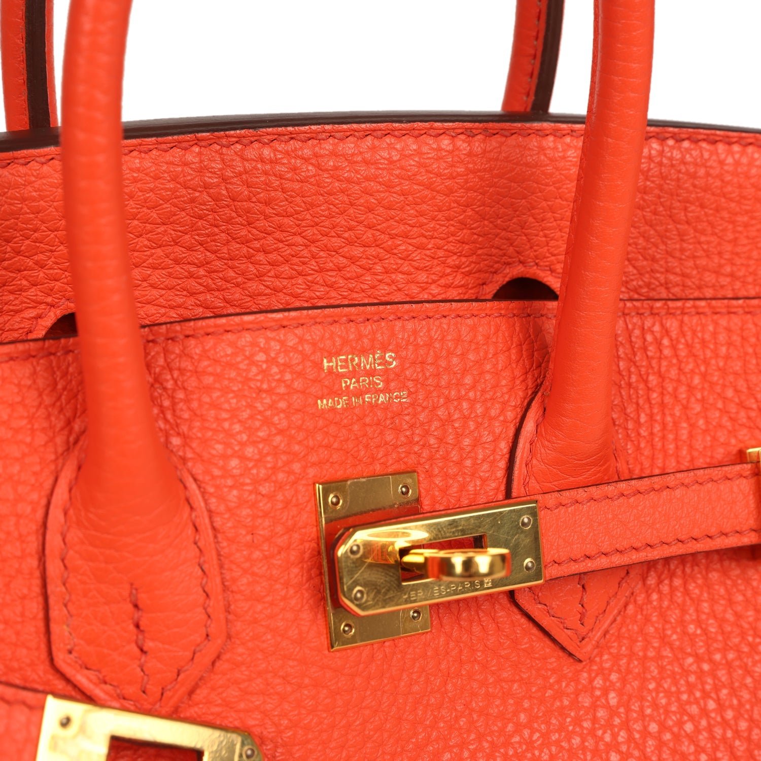 Pre-Owned Hermès Birkin 25 Orange Poppy Togo — view 7
