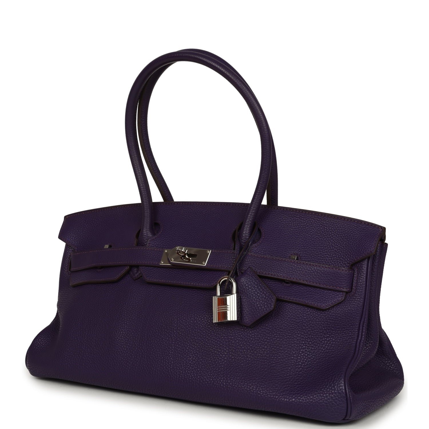 Vintage Hermès Shoulder Birkin JPG 42 Iris Togo — view 3