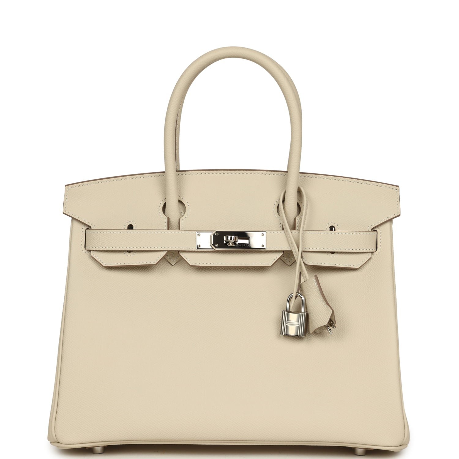 Pre-Owned Hermès Birkin 30 Craie Epsom Palladium