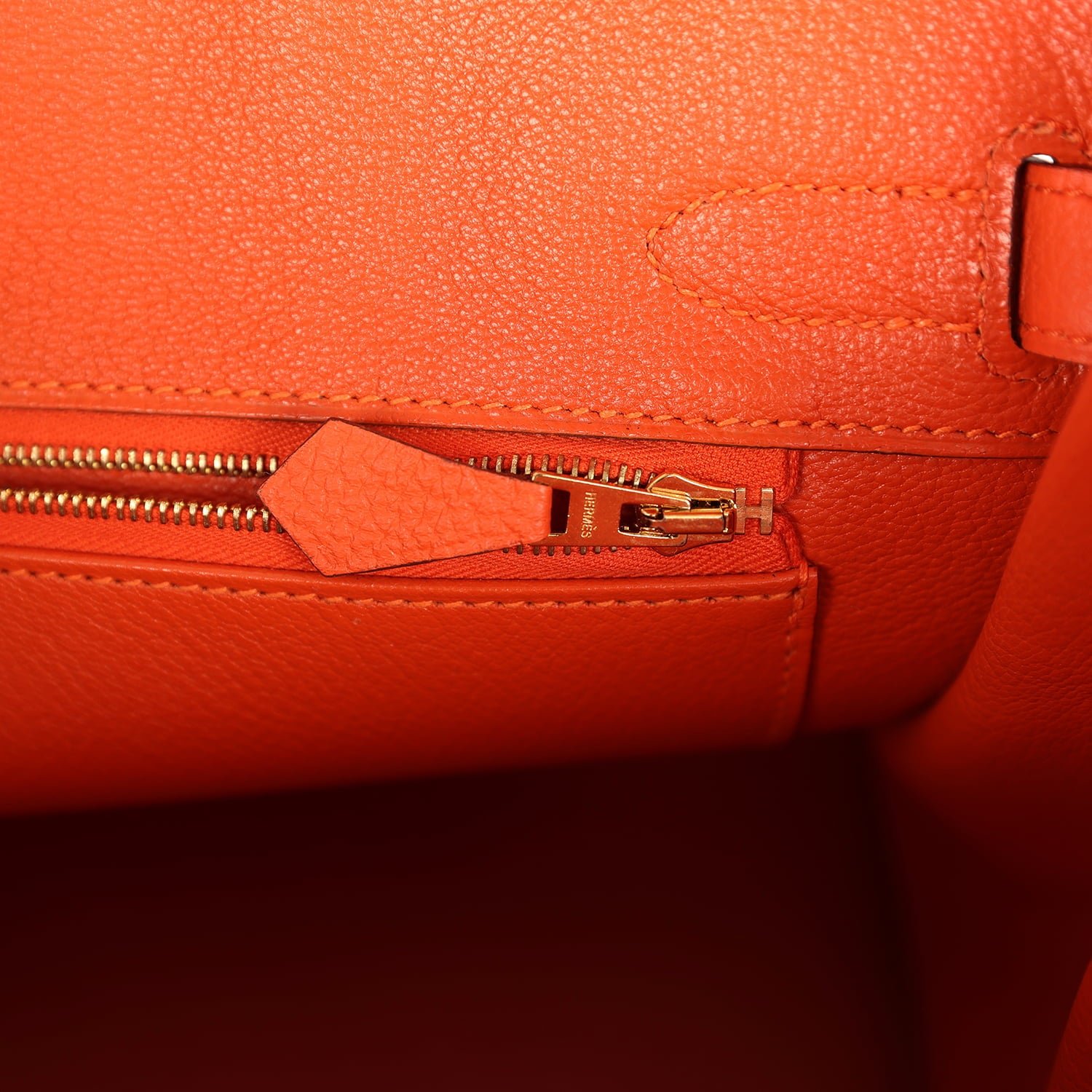 Pre-Owned Hermès Birkin 30 Feu Togo — view 9