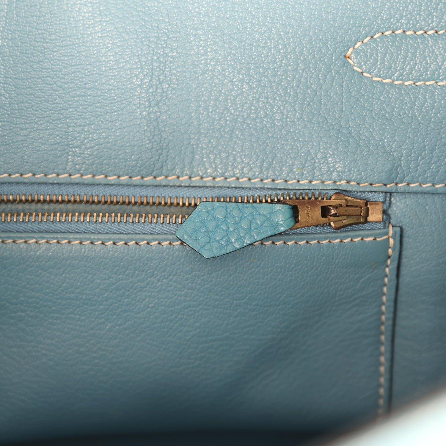 Vintage Hermès Birkin 35 Blue Jean Togo — view 9