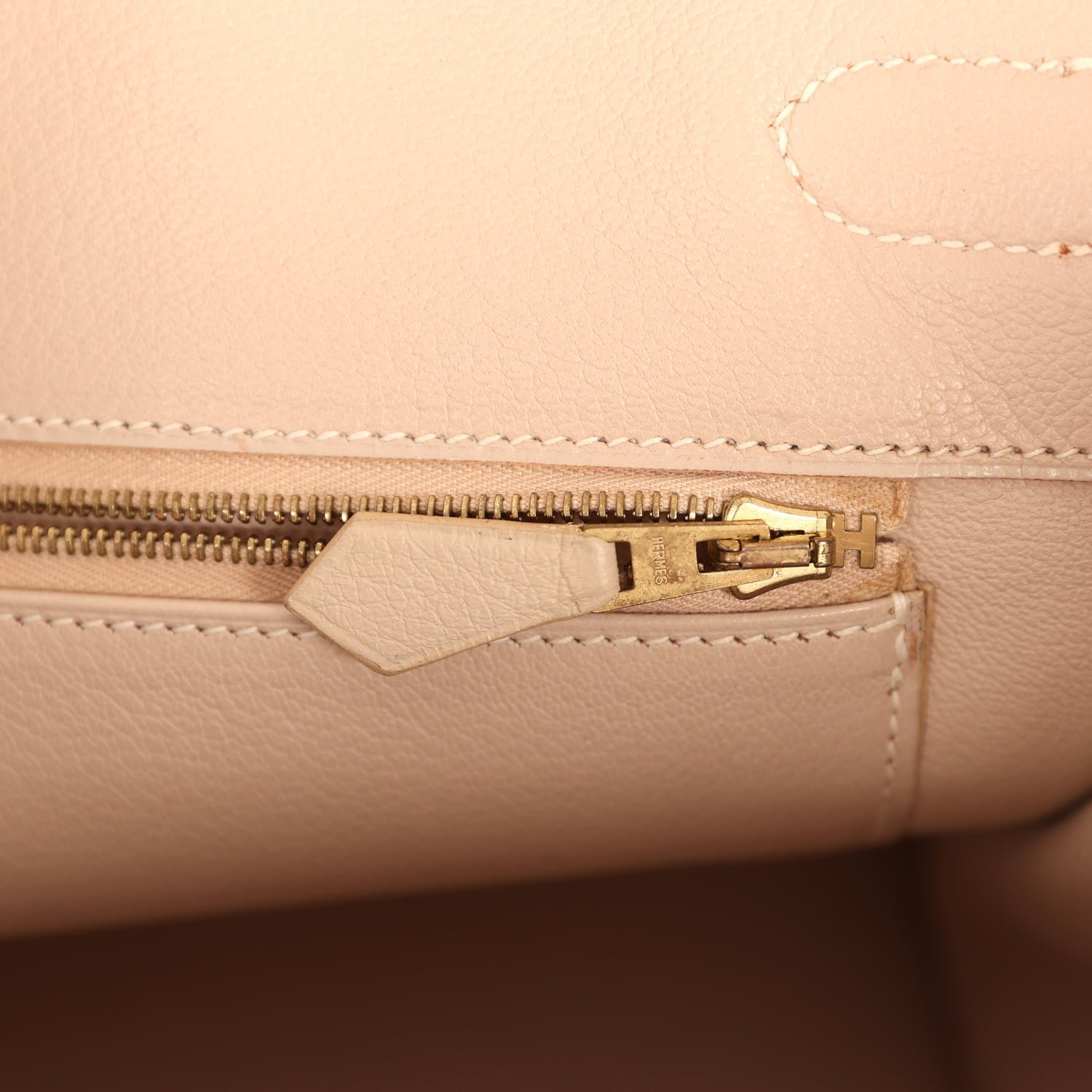 Vintage Hermès Birkin 35 Beige Rose Clemence — view 9