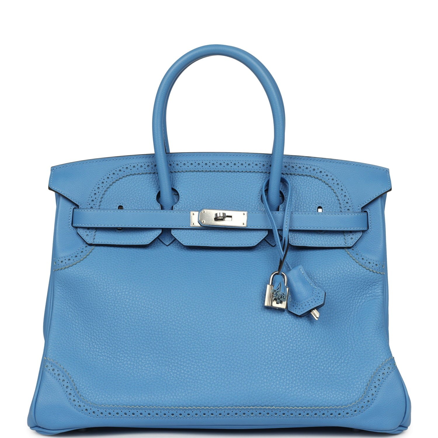 Pre-Owned Hermès Birkin Ghillies 35 Bleu Paradise
