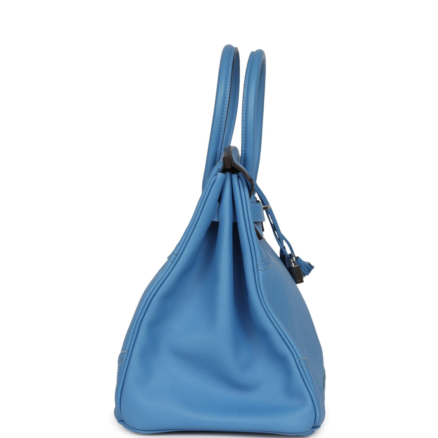 Pre-Owned Hermès Birkin Ghillies 35 Bleu Paradise — view 4