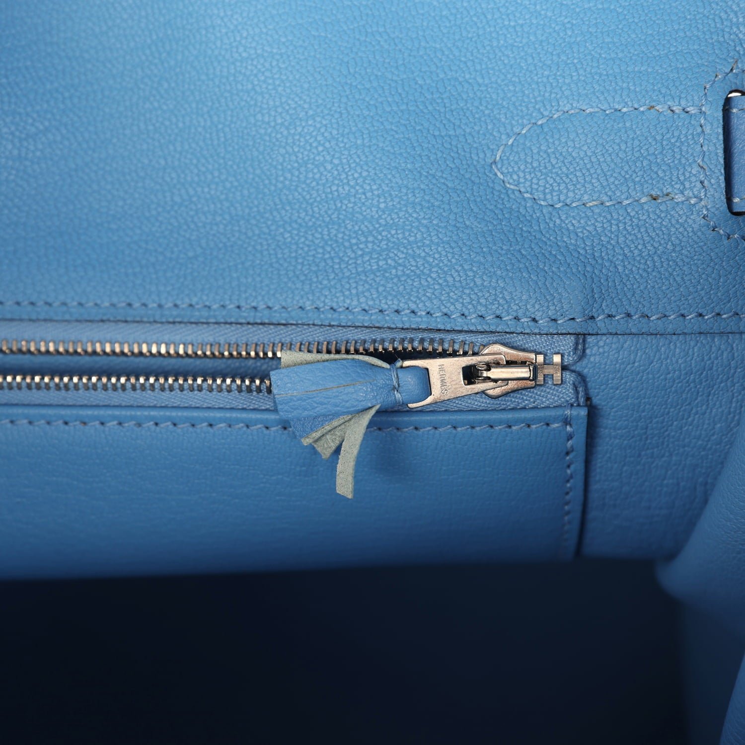 Pre-Owned Hermès Birkin Ghillies 35 Bleu Paradise — view 9