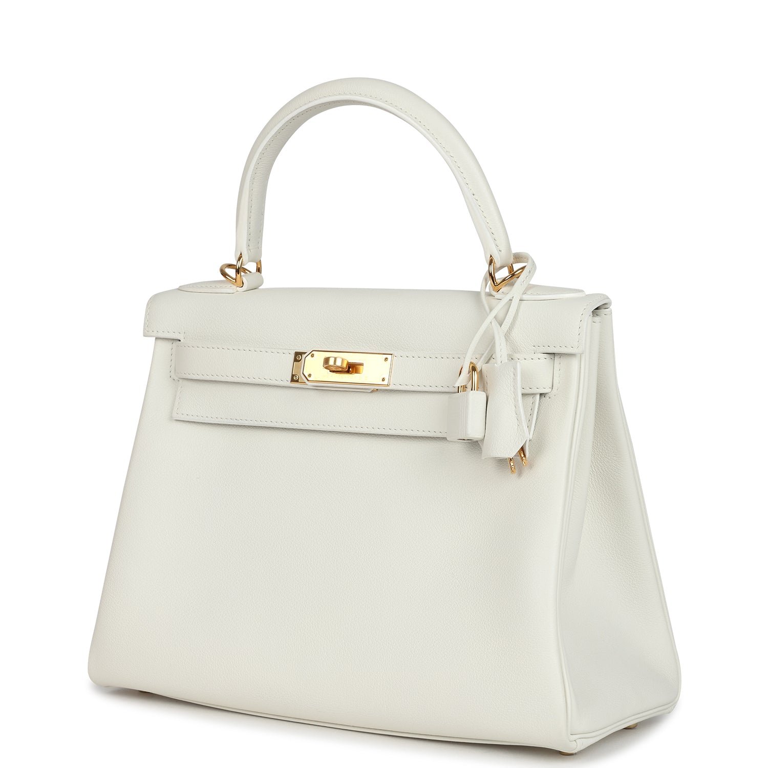 Hermès Kelly Retourne 28 White Evercolor — view 3
