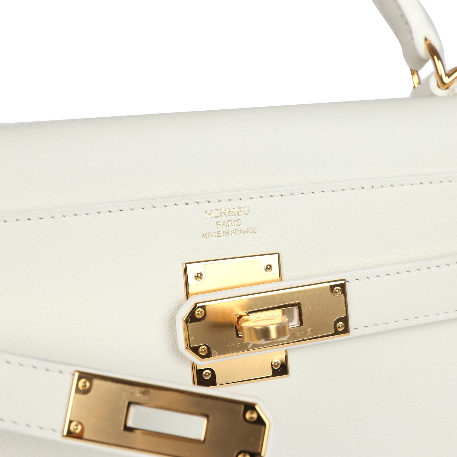 Hermès Kelly Retourne 28 White Evercolor — view 7