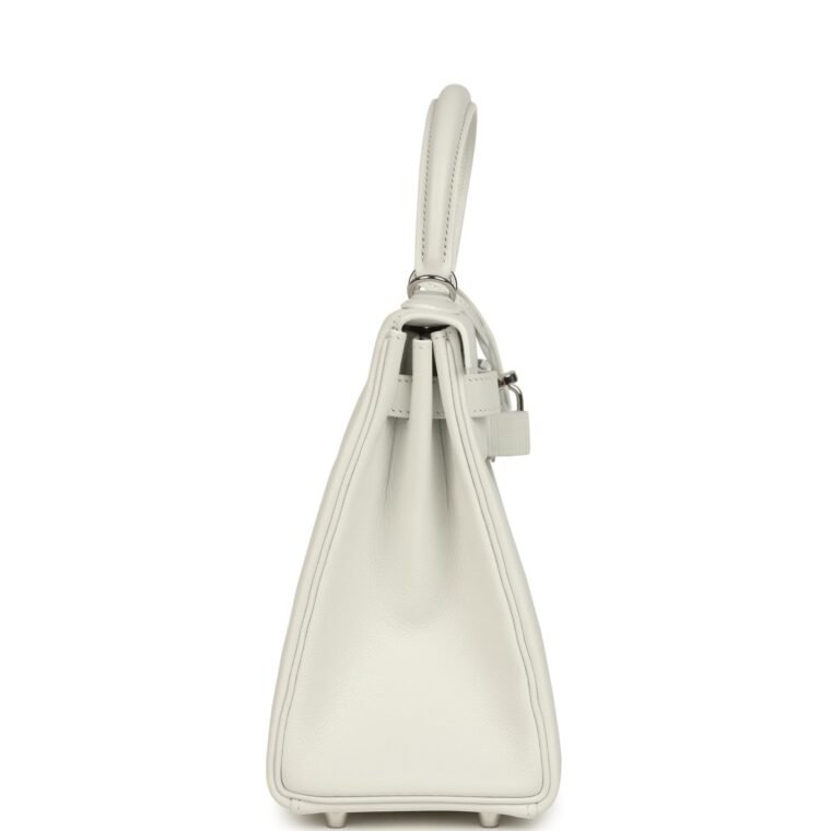 Hermès Kelly Retourne 28 New White Evercolor for Sale — alternate view