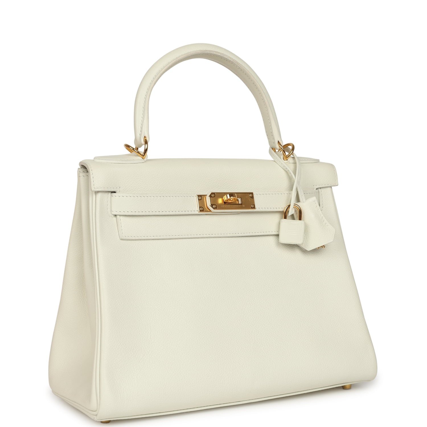 Pre-Owned Hermès Kelly Retourne 28 White Evercolor — view 2
