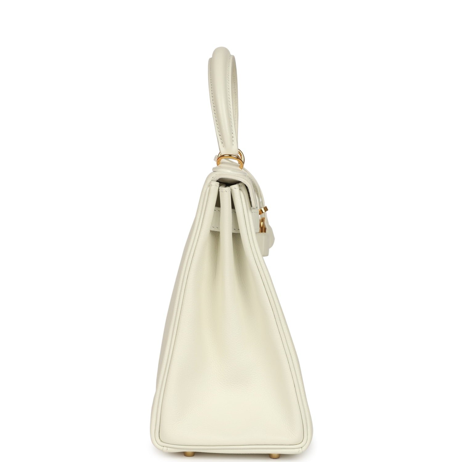Pre-Owned Hermès Kelly Retourne 28 White Evercolor — view 4