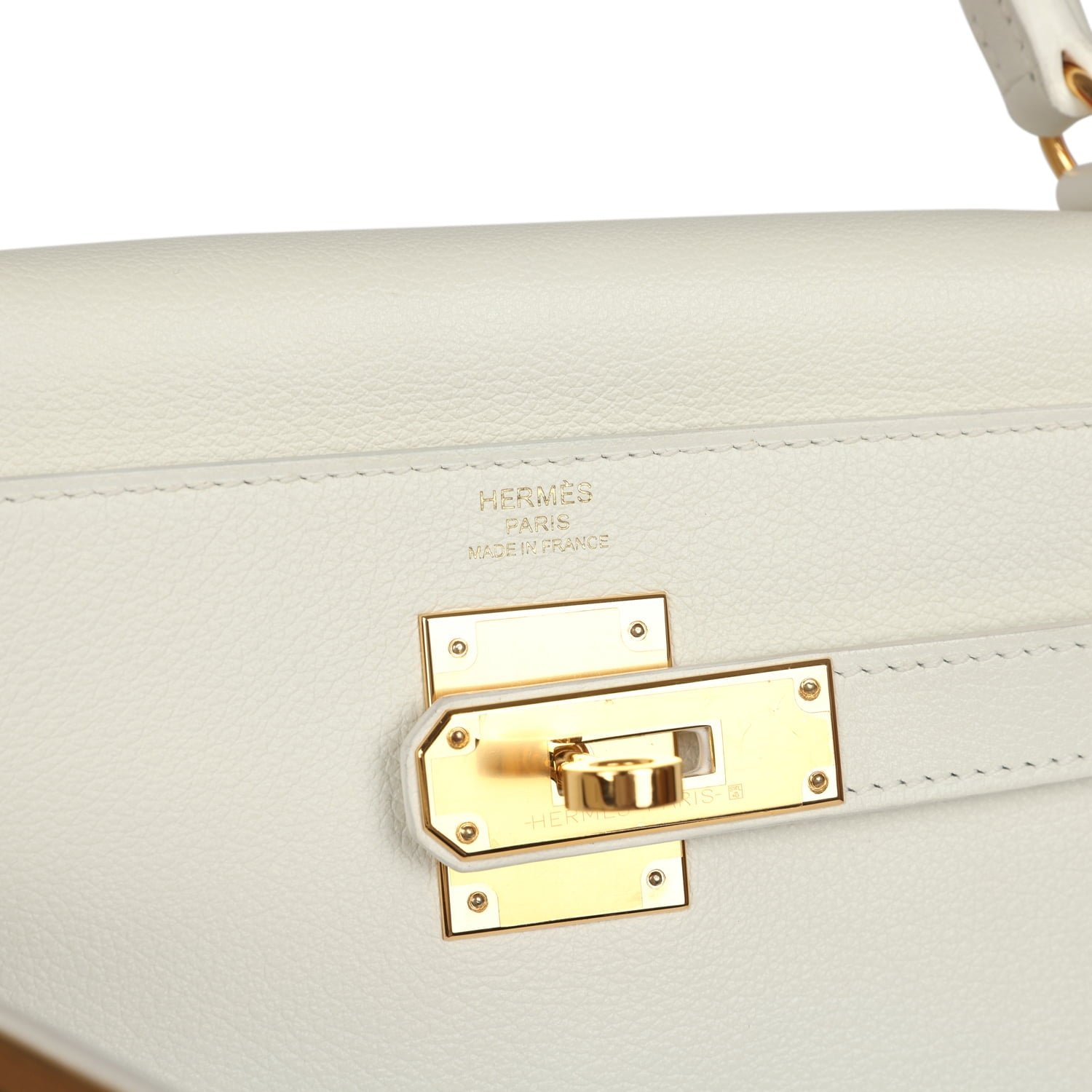 Pre-Owned Hermès Kelly Retourne 28 White Evercolor — view 7