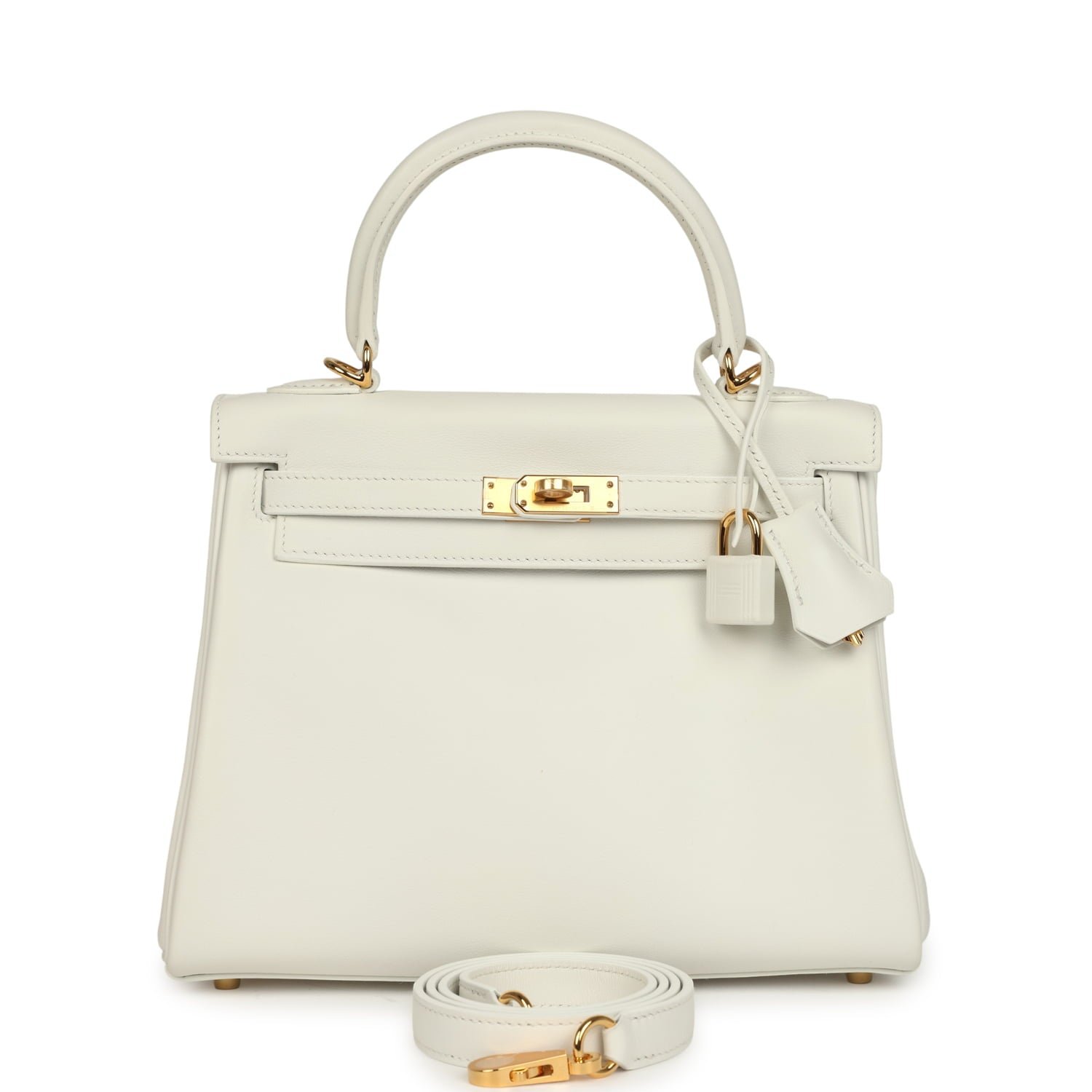 Hermès Kelly Retourne 25 New White Swift