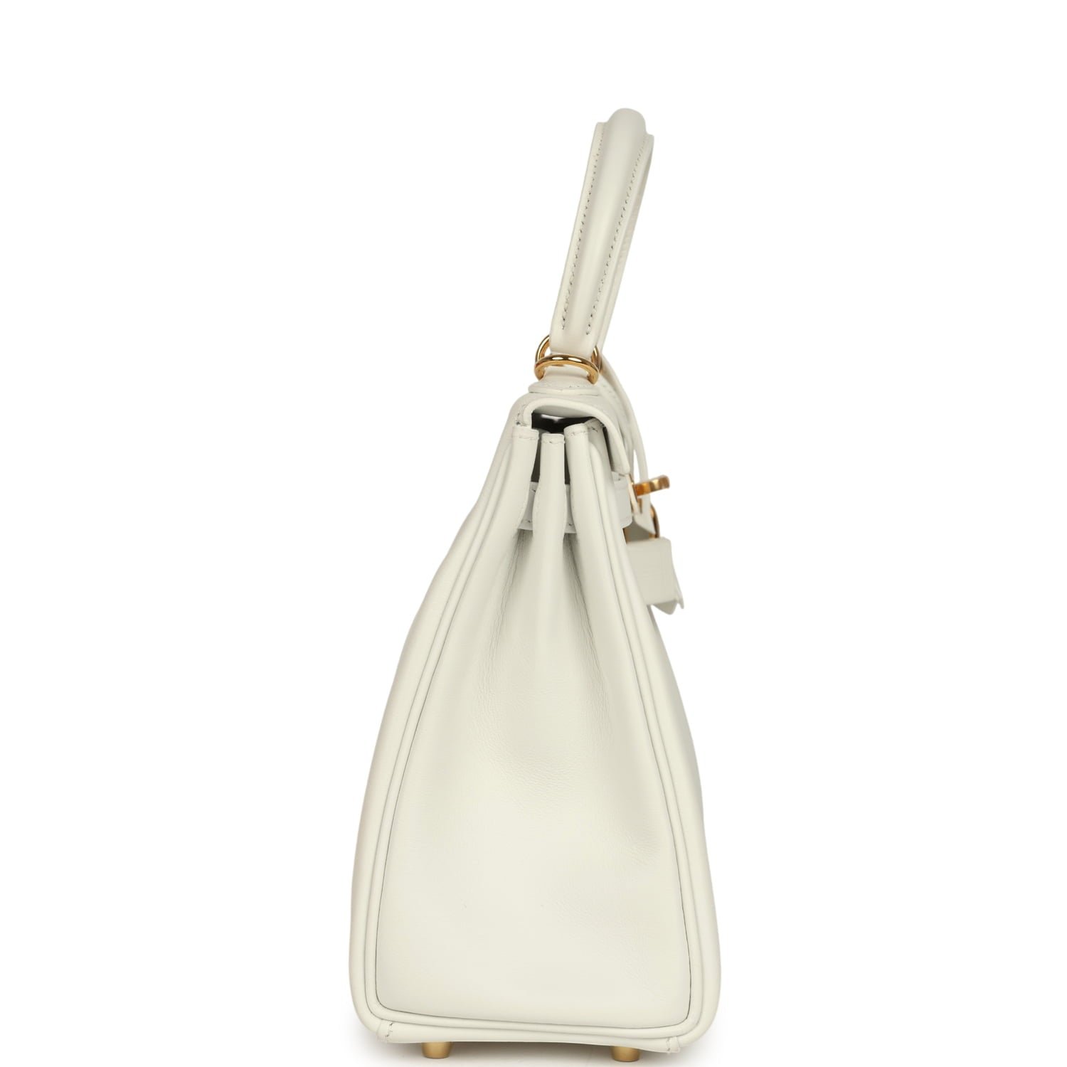 Hermès Kelly Retourne 25 New White Swift — view 4