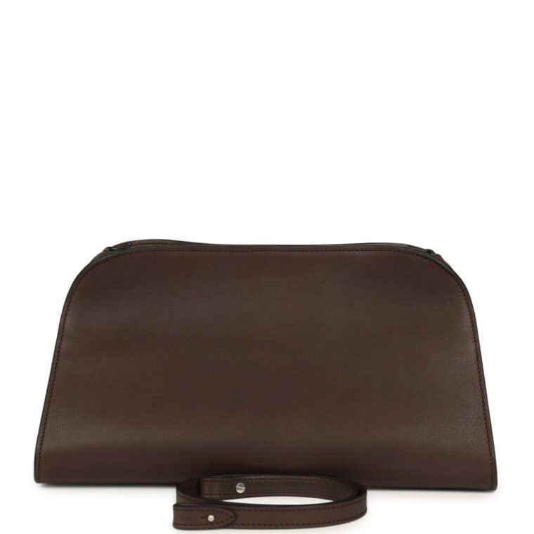 The Row Peggy Clutch Hippo Grey Saddle for Sale