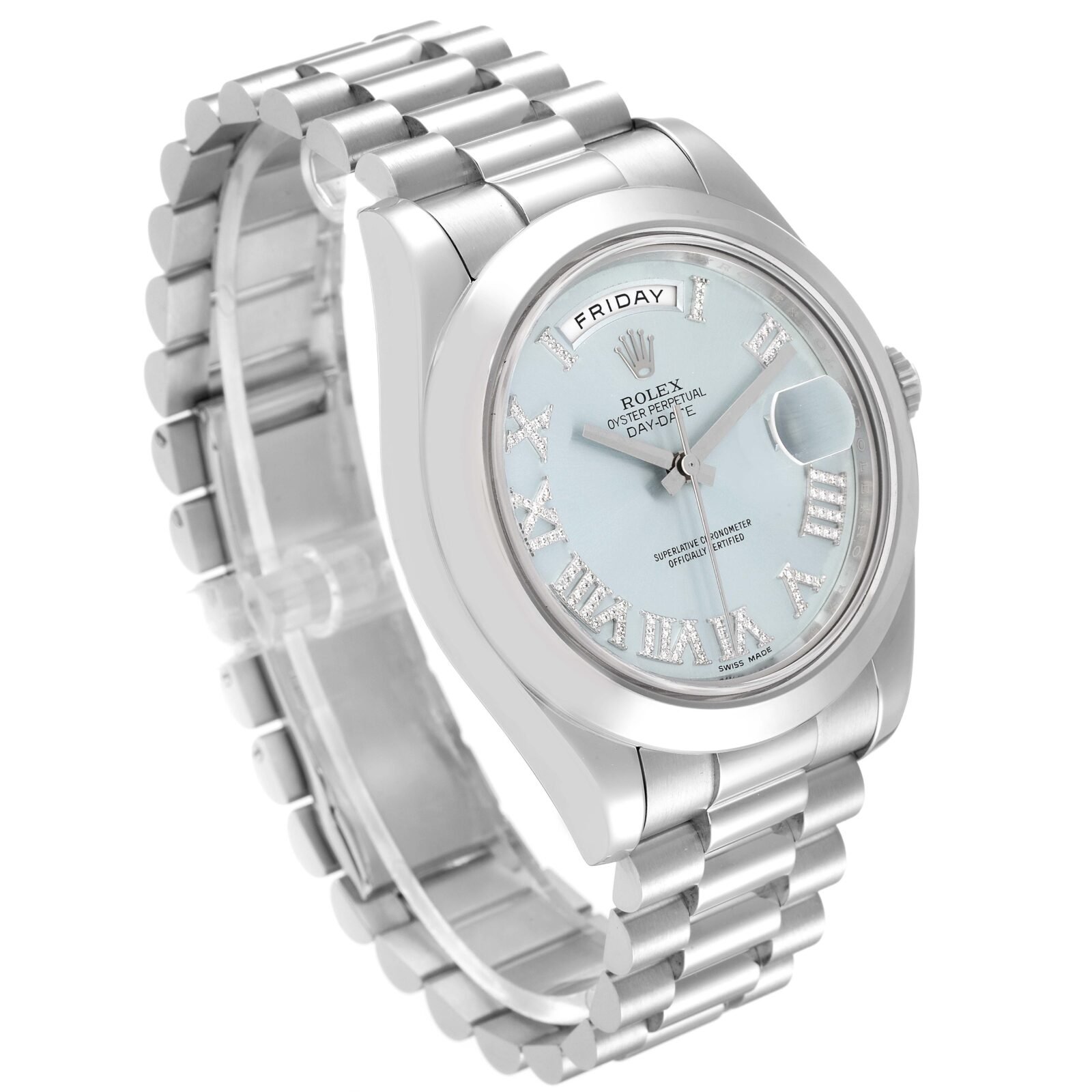 Rolex Day-Date II 'Ice Blue' Roman 41mm Platinum 2012 for Sale — detail 2