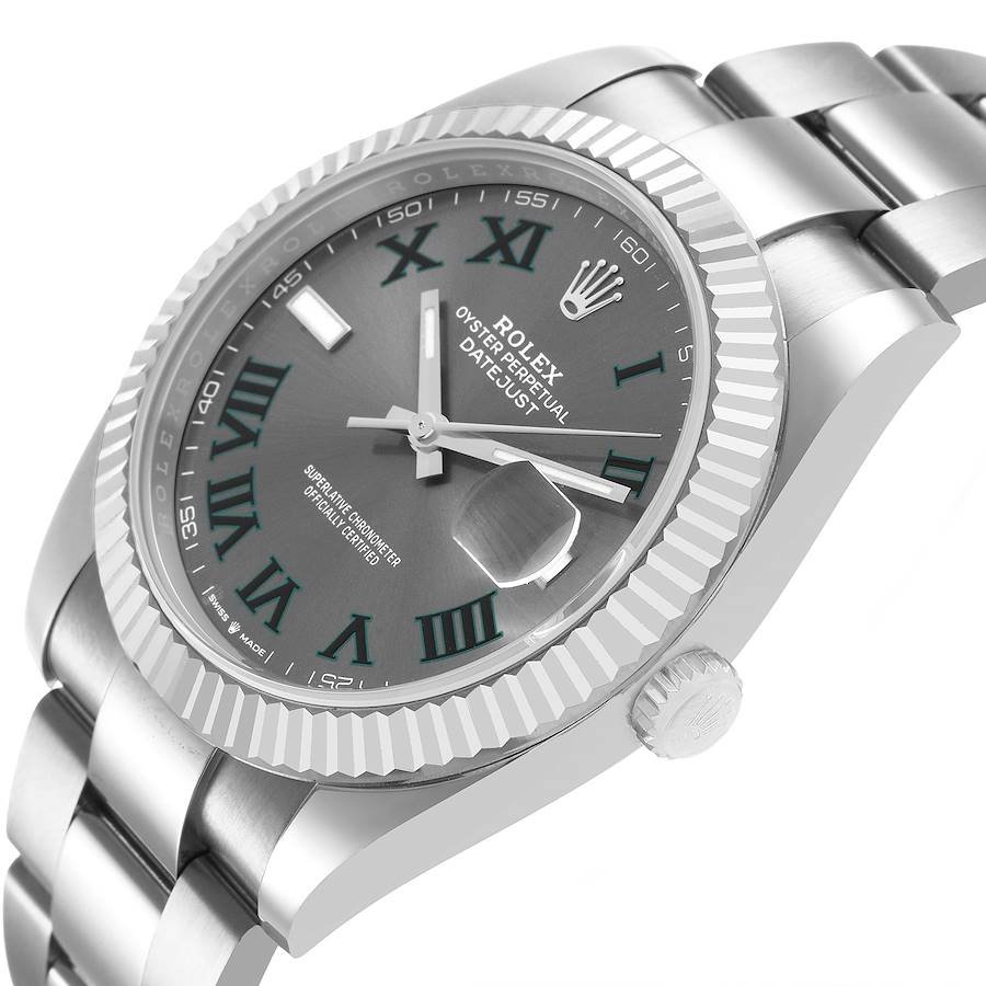 Rolex Datejust 'Wimbledon' 41mm White Gold Stainless Steel for Sale — detail 4