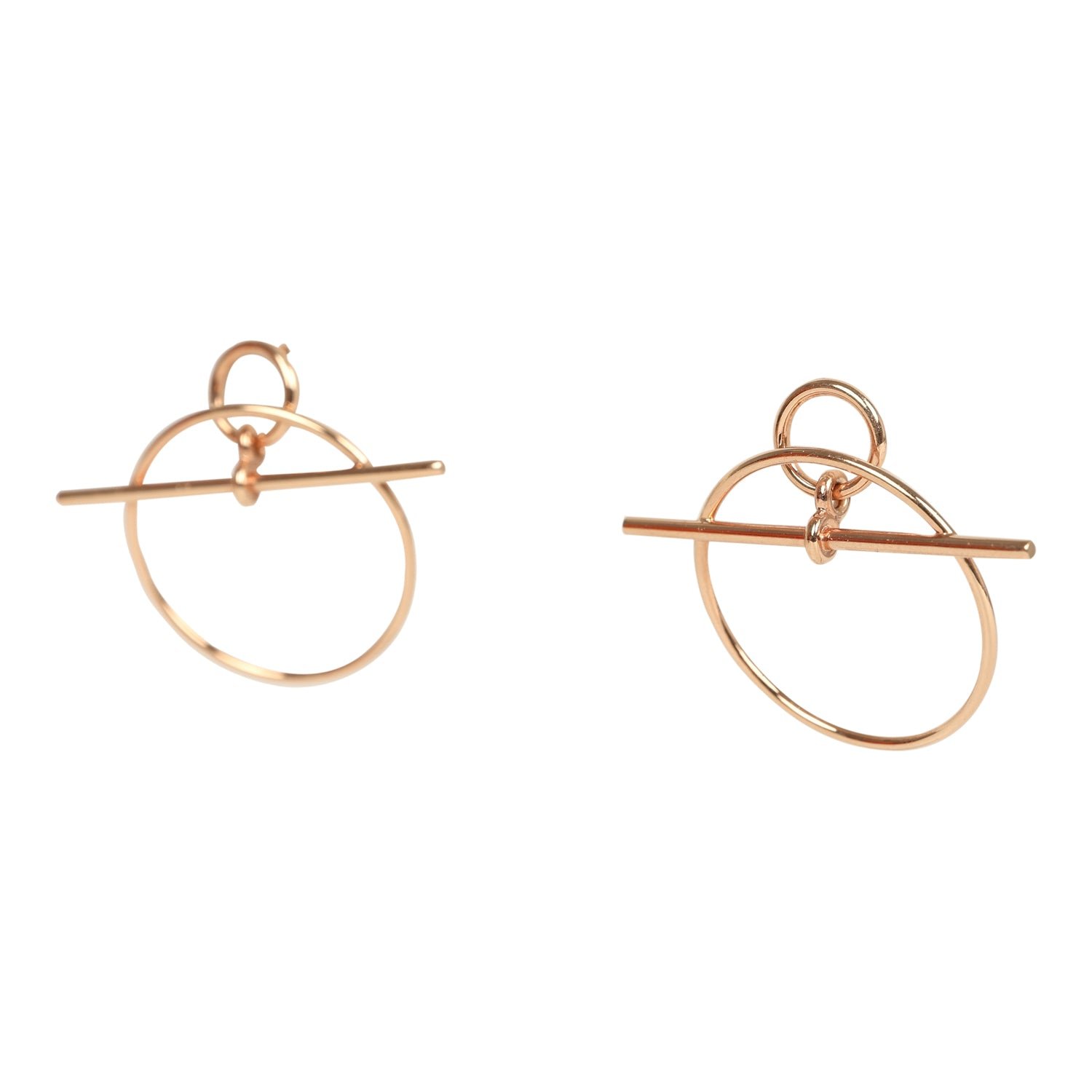 Hermès Small Loop Earrings Rose Gold — view 3