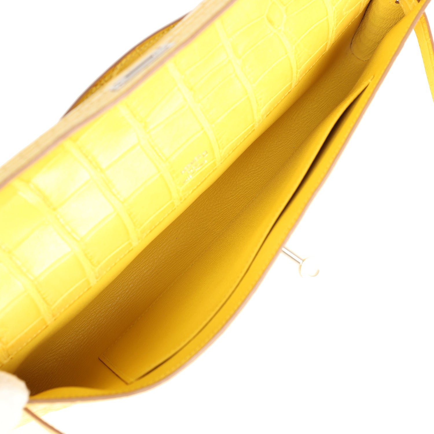 Hermès Kelly Cut Mimosa Matte Alligator — view 8