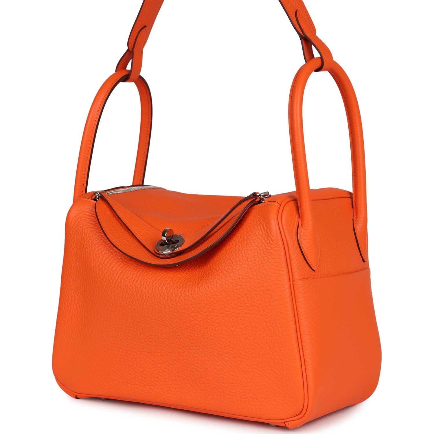 Hermès Lindy 26 Orange Minium Clemence — view 4