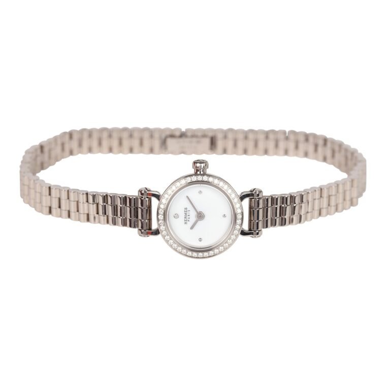 Hermès Faubourg Mini White Watch 18K White Gold for Sale
