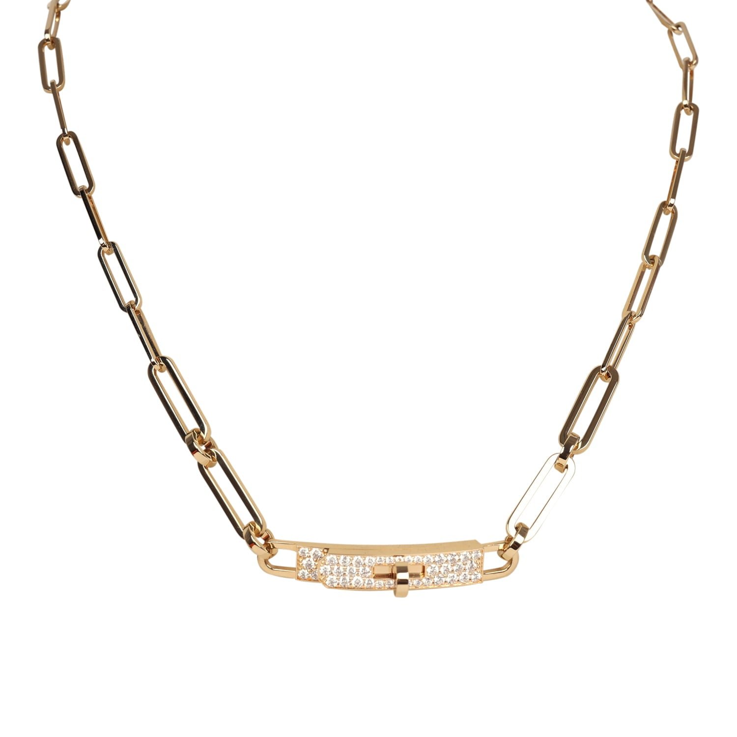 Hermès Small Kelly Chaine Necklace 18K Yellow Gold