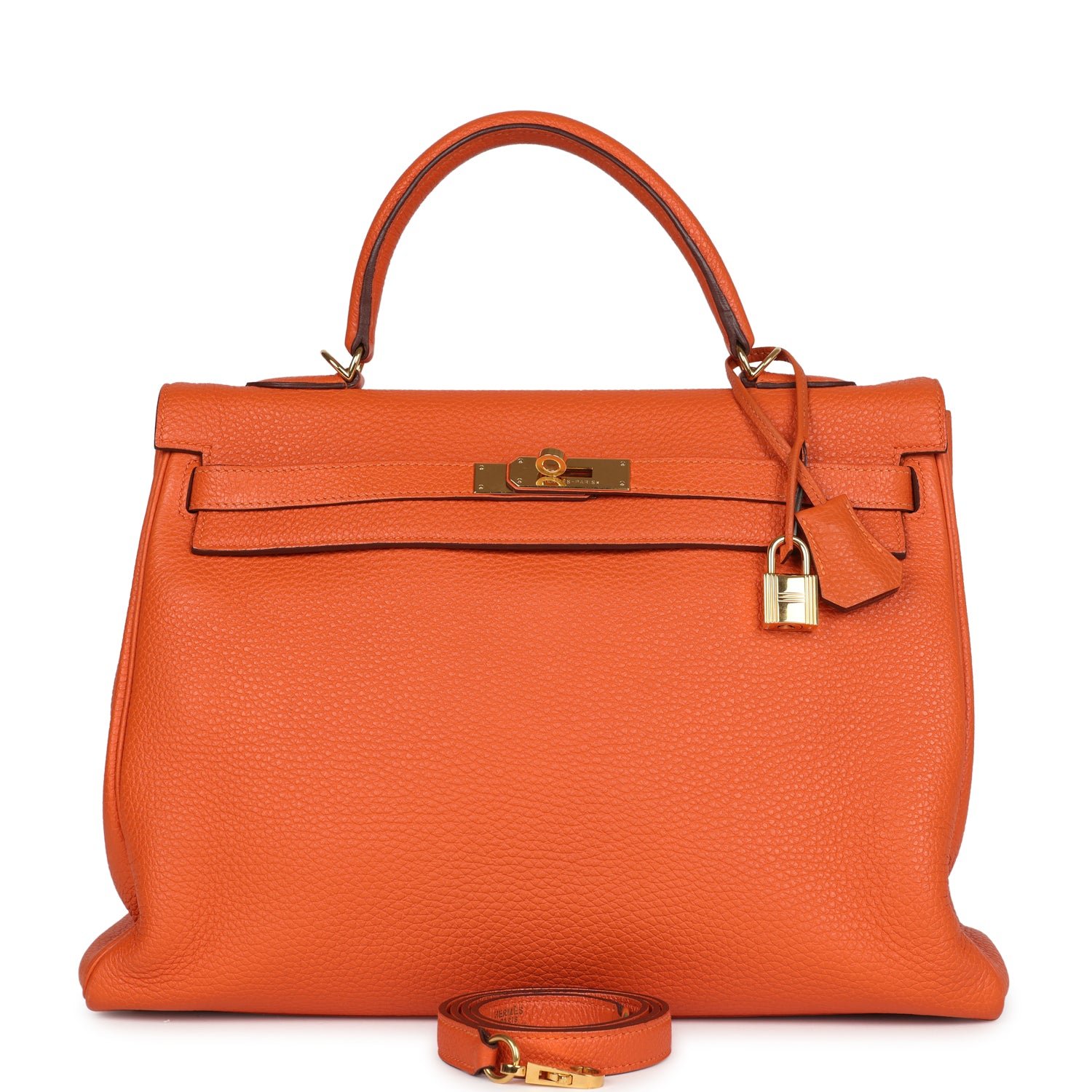 Pre-Owned Hermès Kelly Retourne 35 Orange Togo