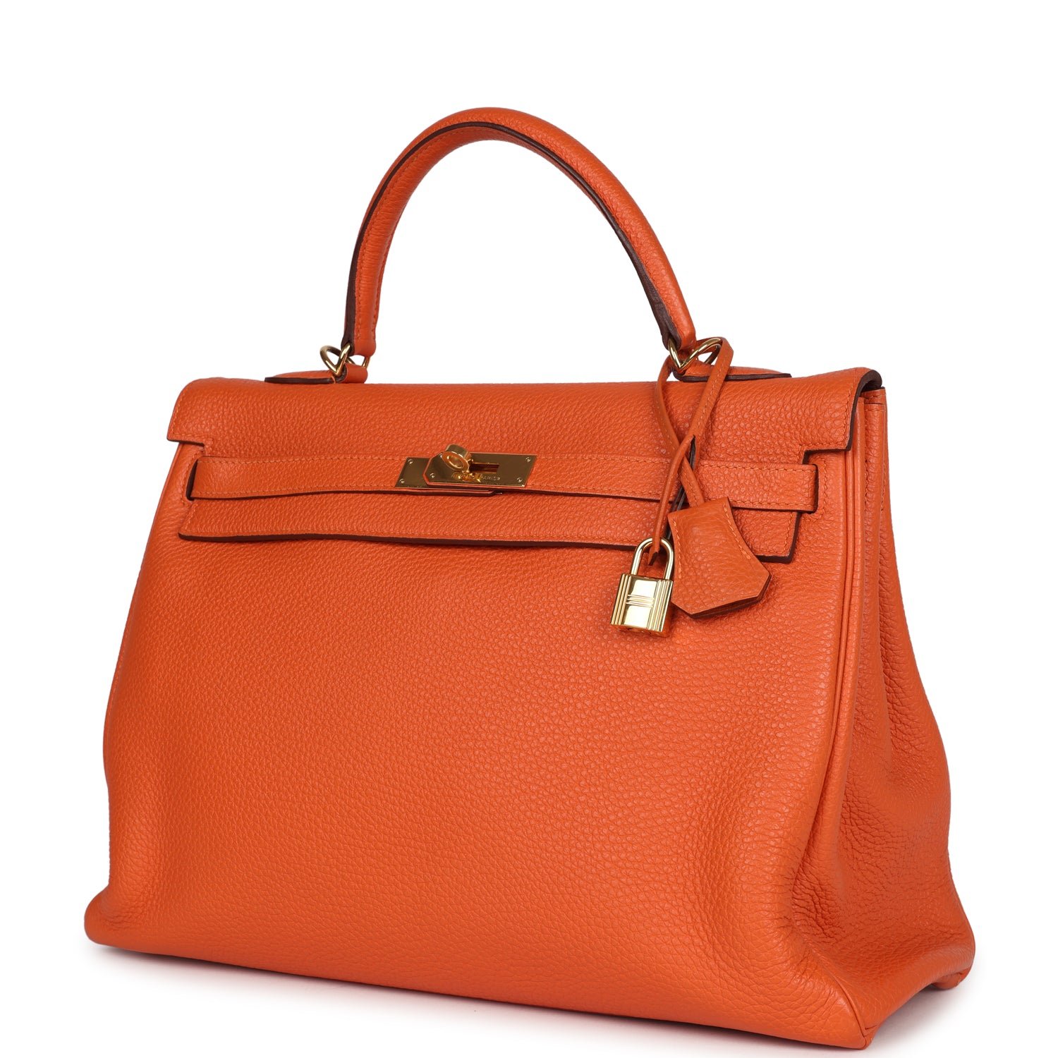 Pre-Owned Hermès Kelly Retourne 35 Orange Togo — view 3