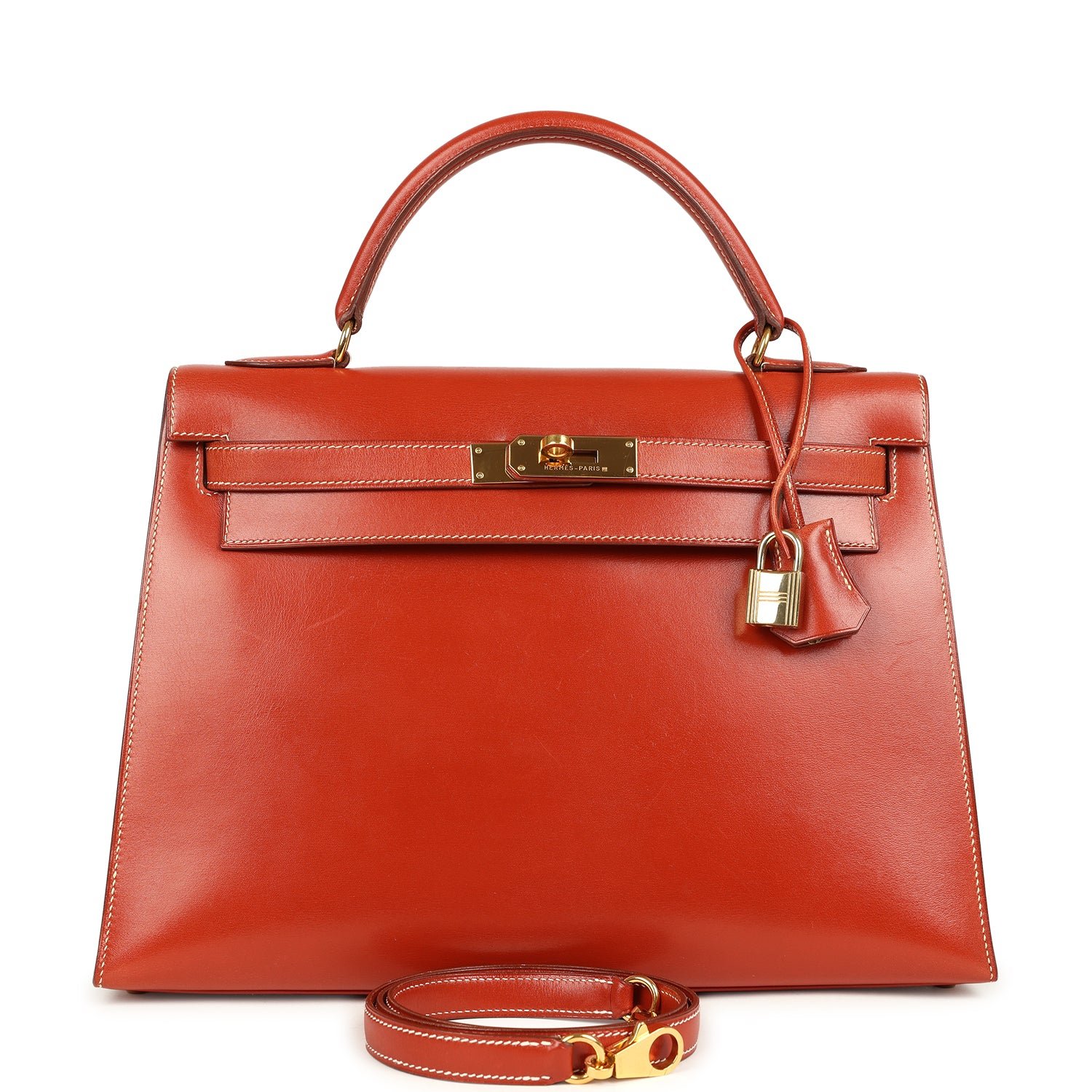 Vintage Hermès Kelly Sellier 32 Brique Box