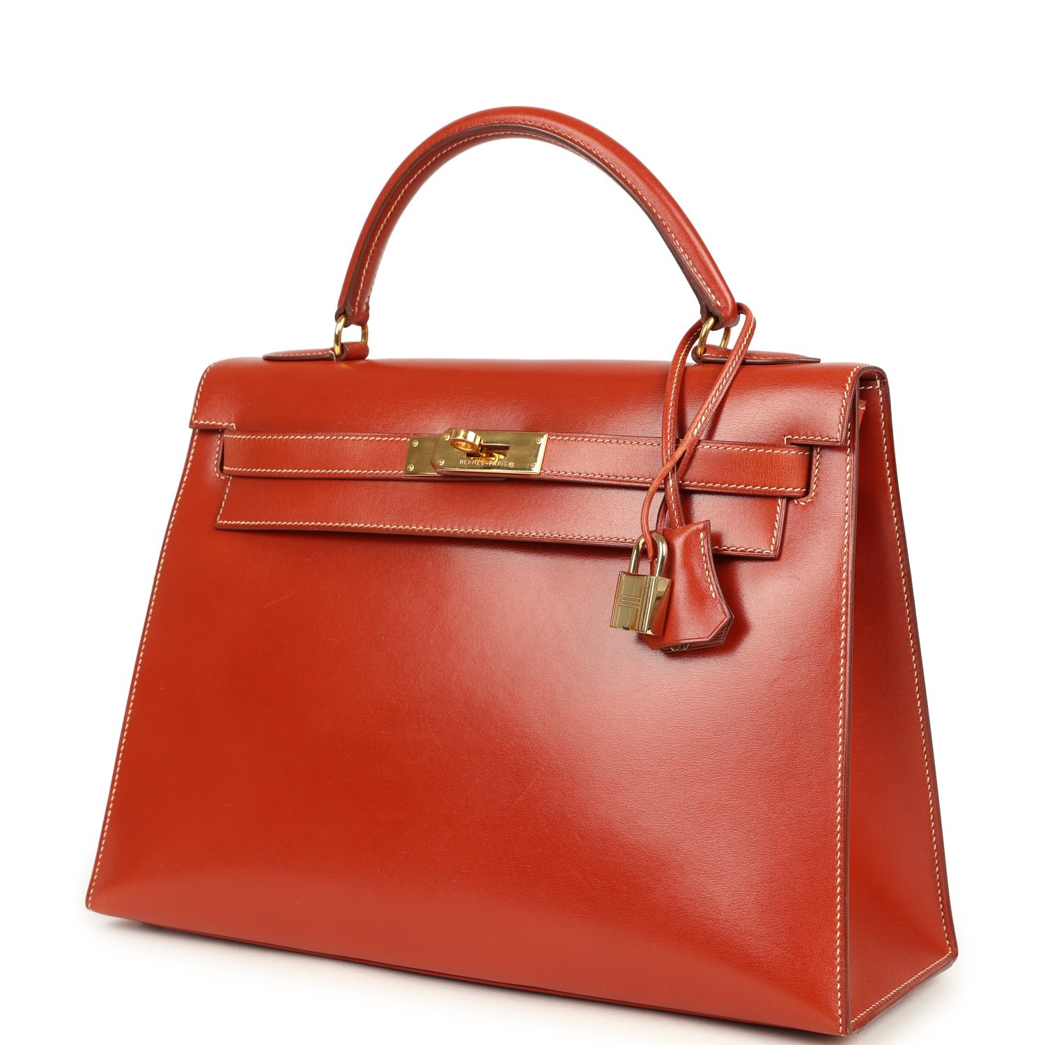 Vintage Hermès Kelly Sellier 32 Brique Box — view 3