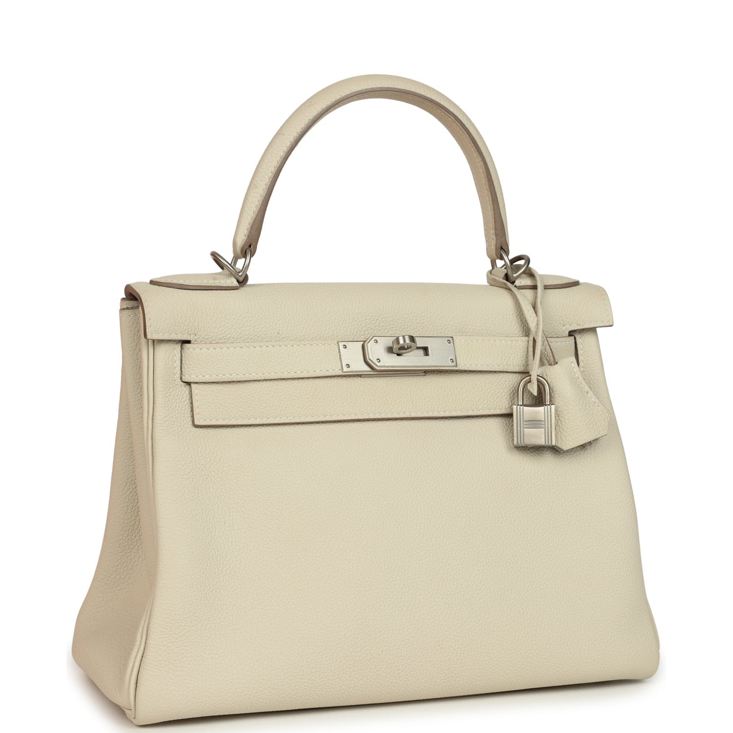 Pre-Owned Hermès Kelly Retourne 28 Beton Togo Brushed Palladium — view 2