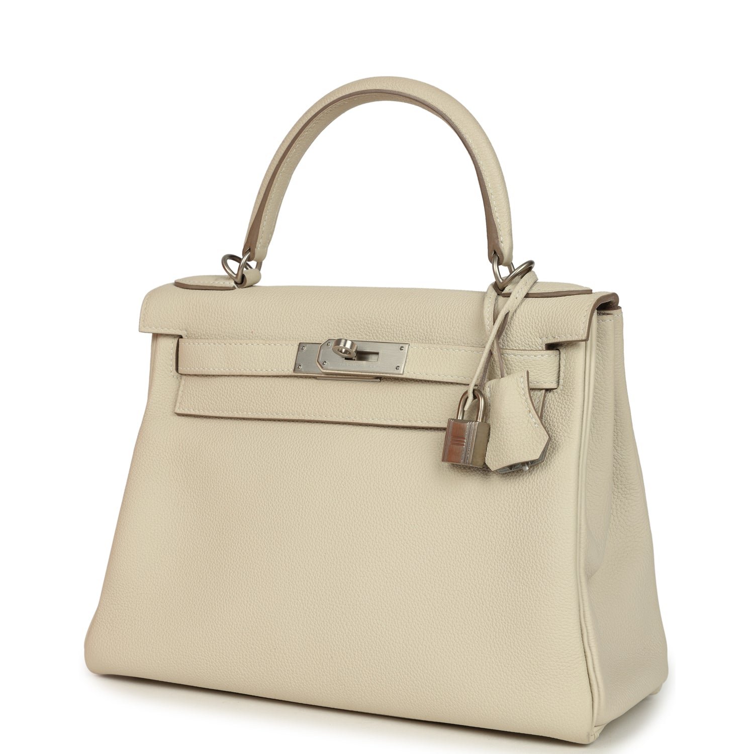 Pre-Owned Hermès Kelly Retourne 28 Beton Togo Brushed Palladium — view 3